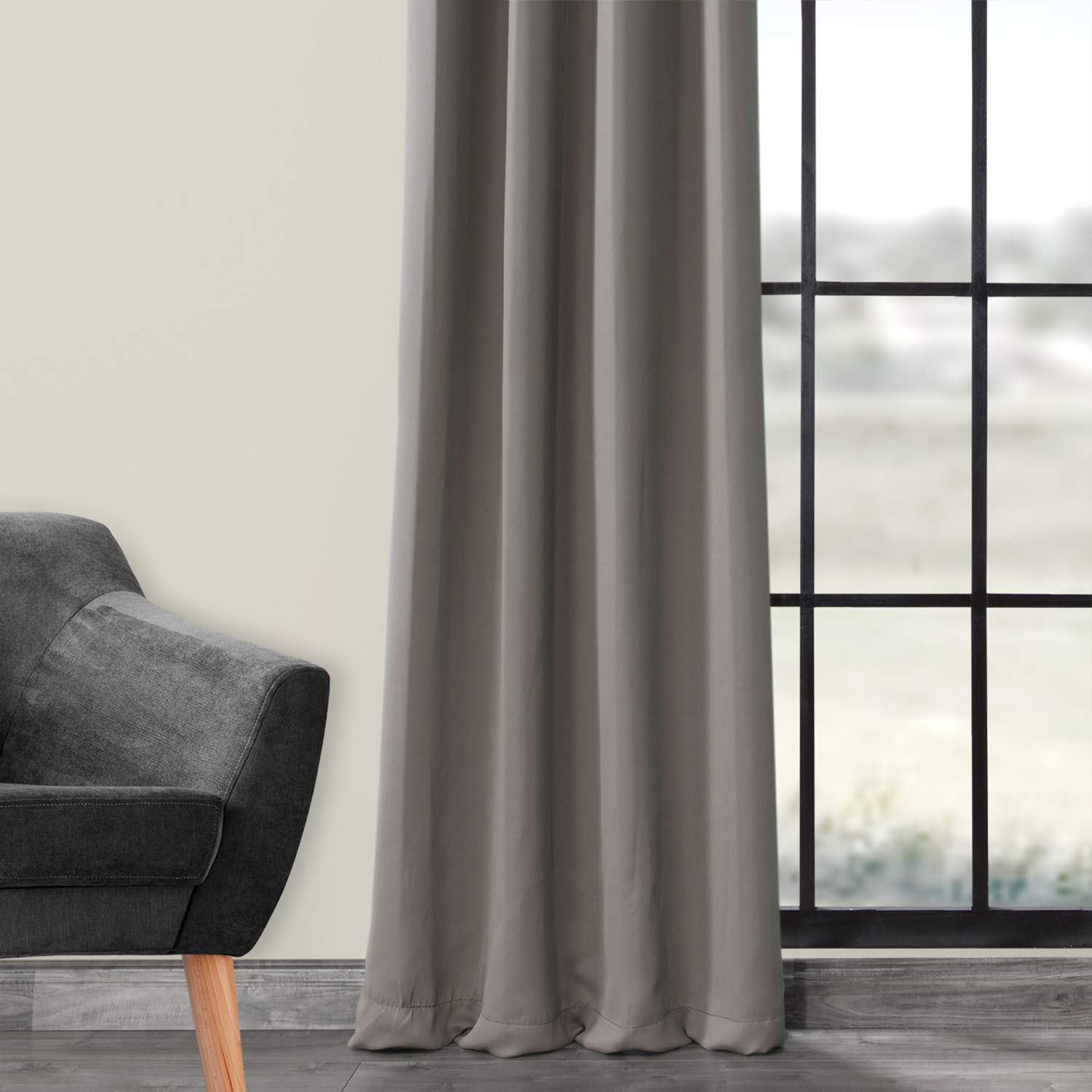 Room Darkening Curtains 84 Inches Long - Blackout Drapes for Bedroom & Living Room (1 Panel, 50x84, Neutral Grey) | Perfect for Light Control, Privacy & Home Decor