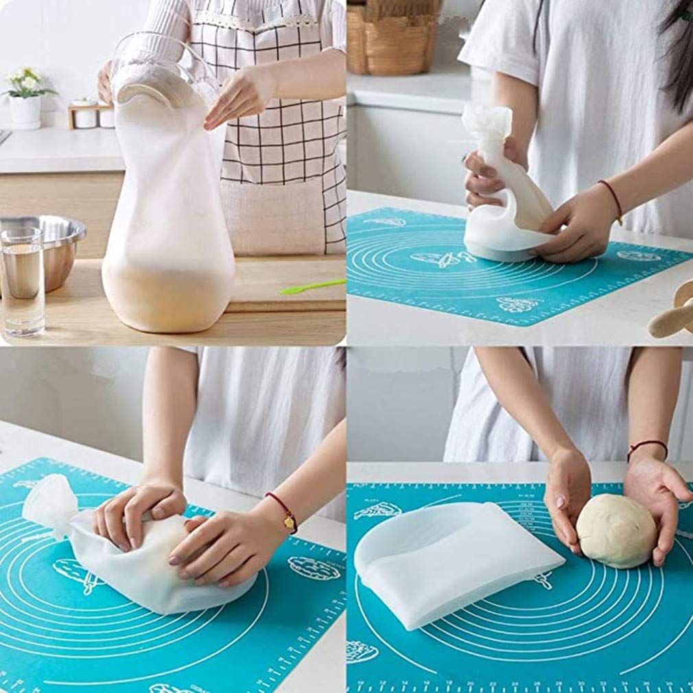 **Reusable Food-Grade Silicone Kneading Bag for Bread, Pastry, Pizza & Tortilla – 2 Pack Dough Mixing & Storage Bags – Perfect for Baking, Meal Prep & Leftovers**