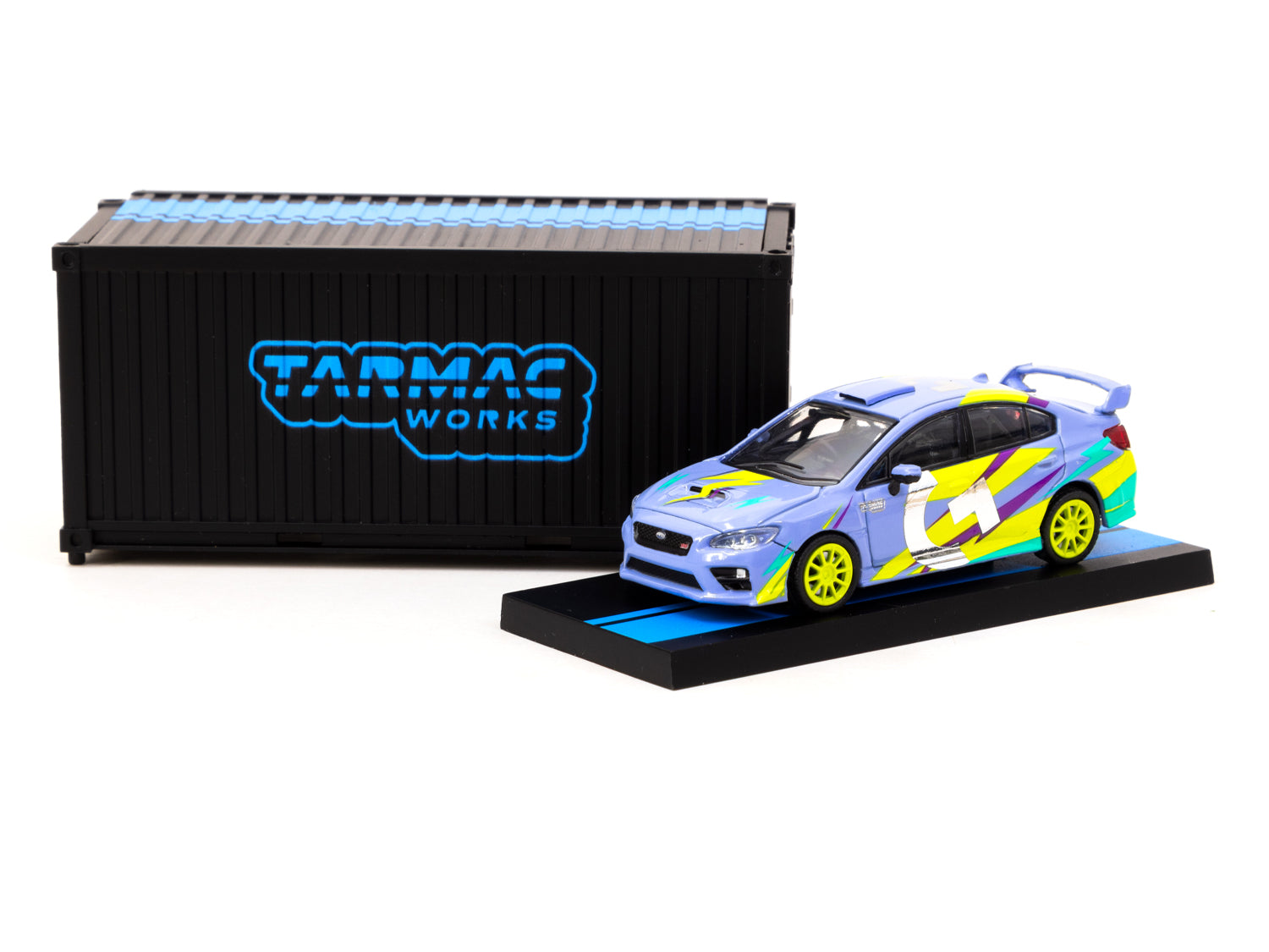Tarmac Works 1/64 Scale Subaru WRX STI S207 Logitech G Special Edition Diecast Model Car with Display Case - Collectible Hobby64 Miniature for Racing Fans & Car Enthusiasts - Perfect for Display, Gifts, and Model Car Collections