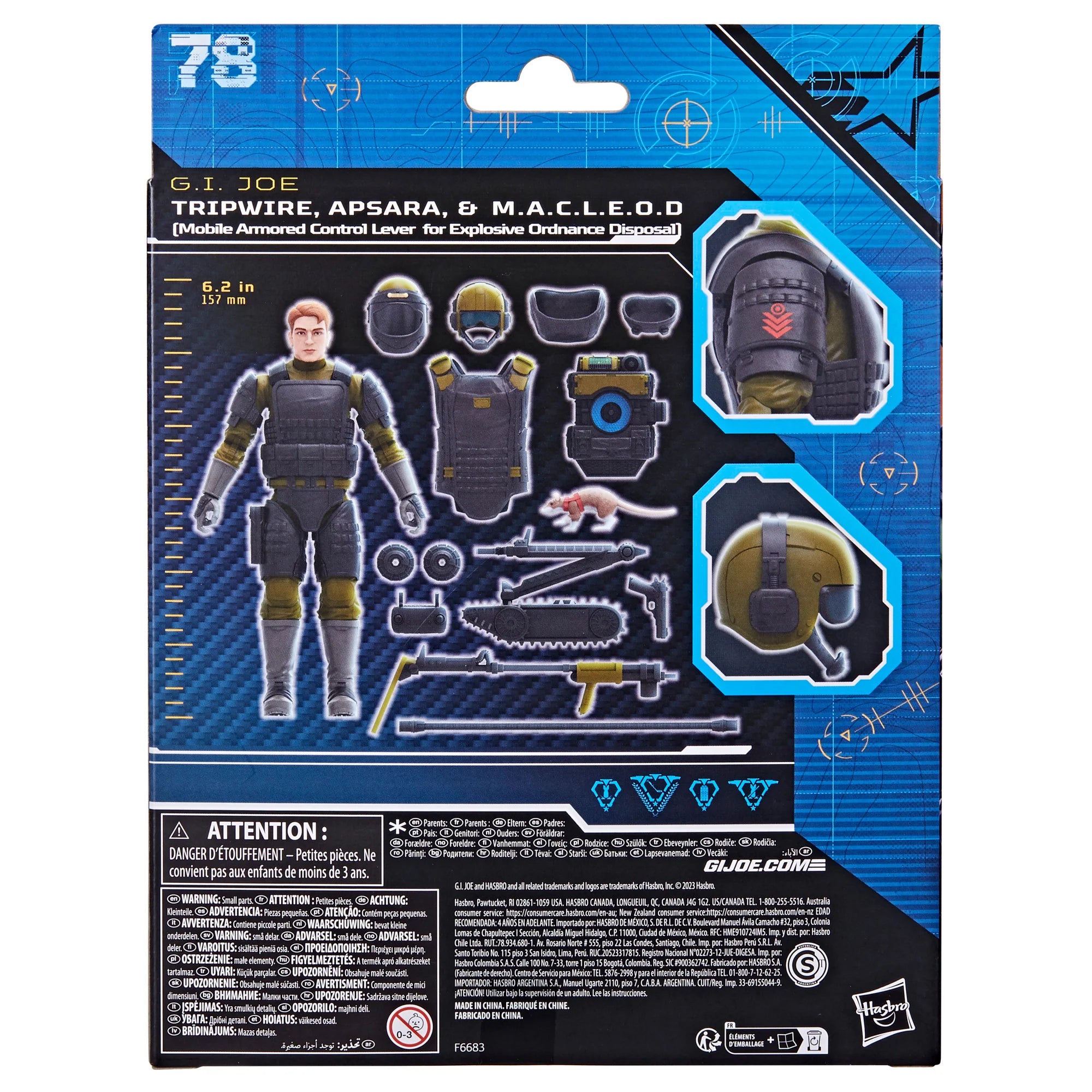 G.I. Joe Classified Series Action Figures - Tripwire, Apsara & M.A.C.L.E.O.D. Collectible 6-Inch Scale Military Toys for Display & Play | Perfect for Collectors & Fans of Classic 80s Action Figures