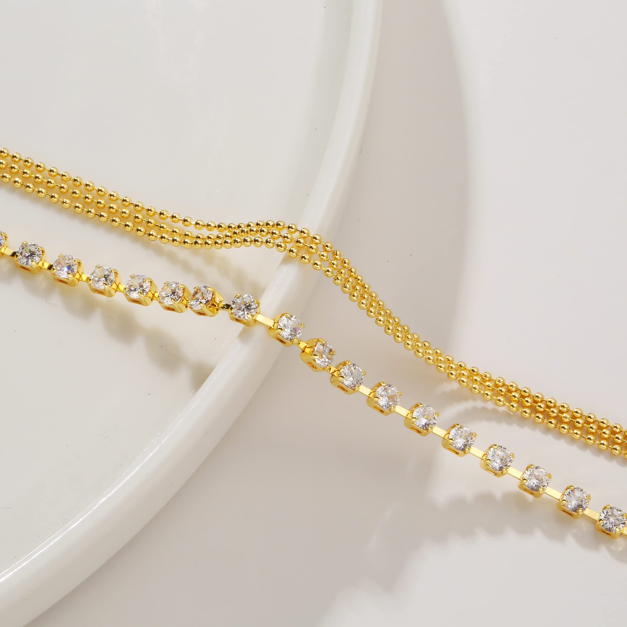 14K Gold Filled Waterproof Ankle Bracelets for Women - Stackable Cuban Link Tennis Anklets Set - Dainty Layered Beach Jewelry Gift for Her - Perfect for Vacation, Summer Outfits & Everyday Wear