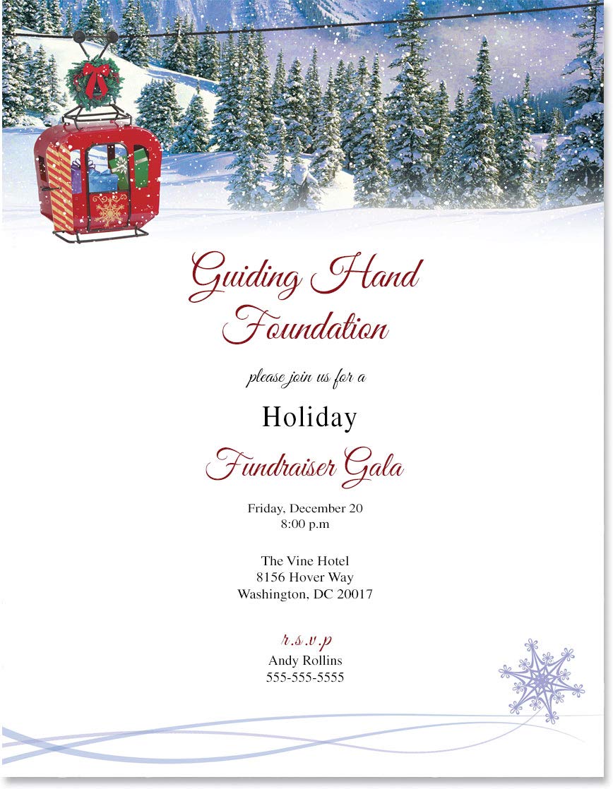 Premium Winter Christmas Themed Stationery Set - 25 Sheets Elegant 8.5 x 11 Letterhead Paper with Mountain Holiday Design for Holiday Cards, Invitations & Festive Correspondence - Decorative Border Printer Paper for Office & Home Use
