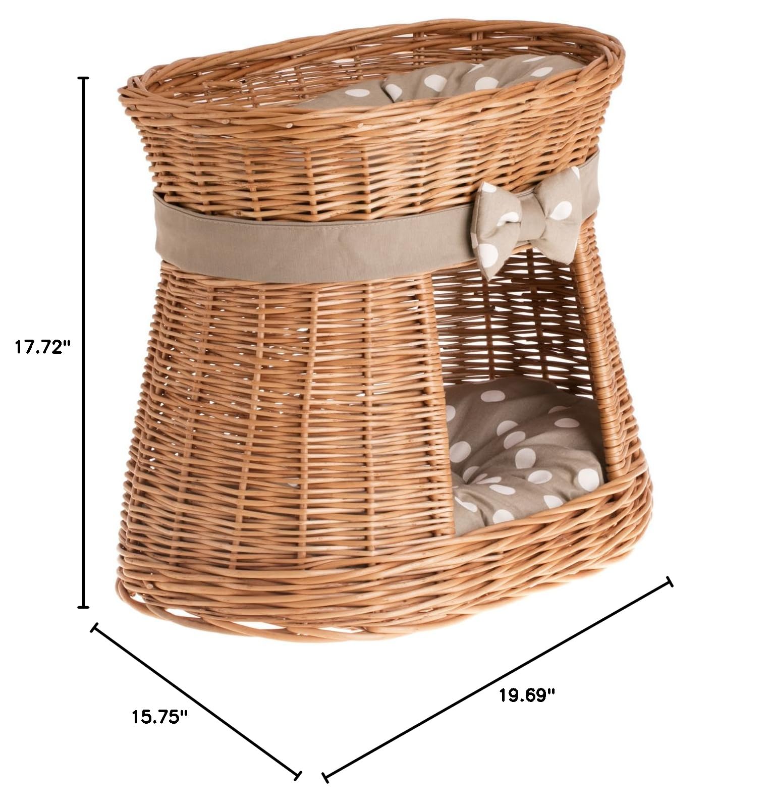 Willow Storage Basket - Natural Honey Yellow Wicker Basket - 50 x 40 x 45 cm - Perfect for Home Organization, Laundry, Toys & Blanket Storage