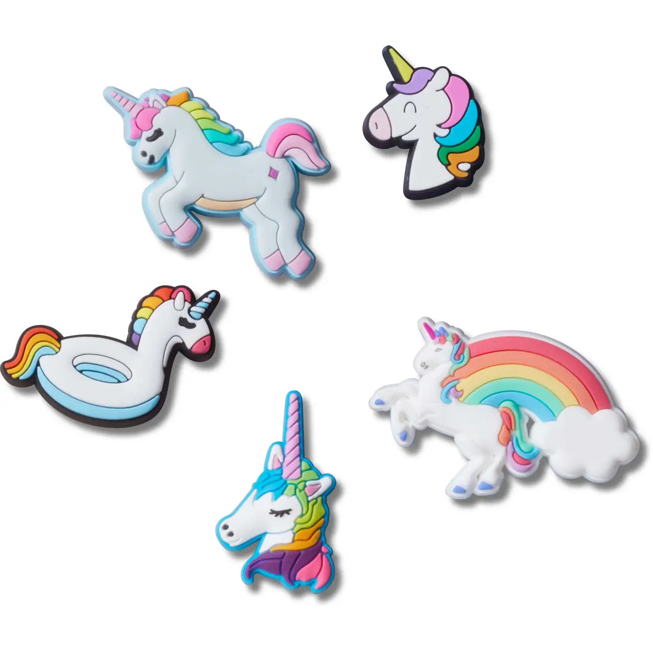 Jibbitz™ Favorite Unicorns 5 Pack - Colorful Shoe Charms for Crocs - Perfect for Kids & Teens Fashion Accessories