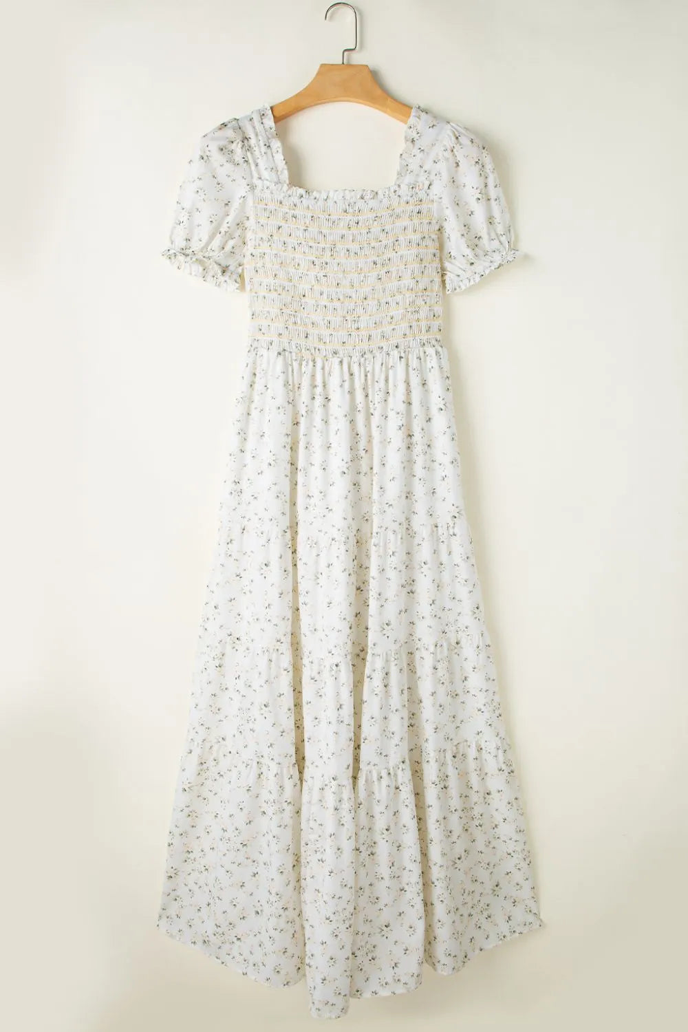 Floral Print Short Puff Sleeve Maxi Summer Dress for Women - Beach Vacation, Garden Party & Date Night Outfit