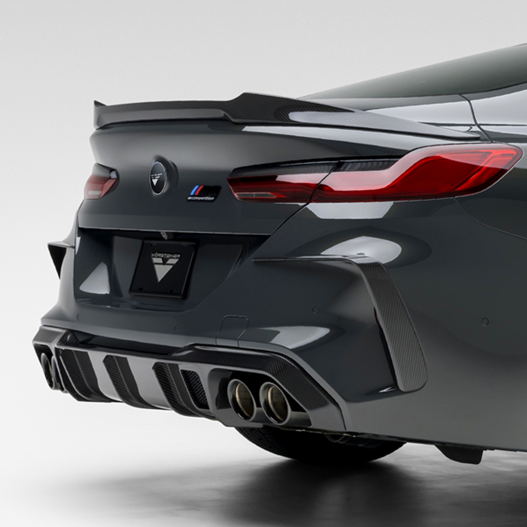 BMW F9X M8 VRS Aero 2-Piece Rear Bumper Eyebrows - Carbon Fiber Style Trims for Enhanced Sporty Look | Perfect for Car Enthusiasts & Performance Upgrades