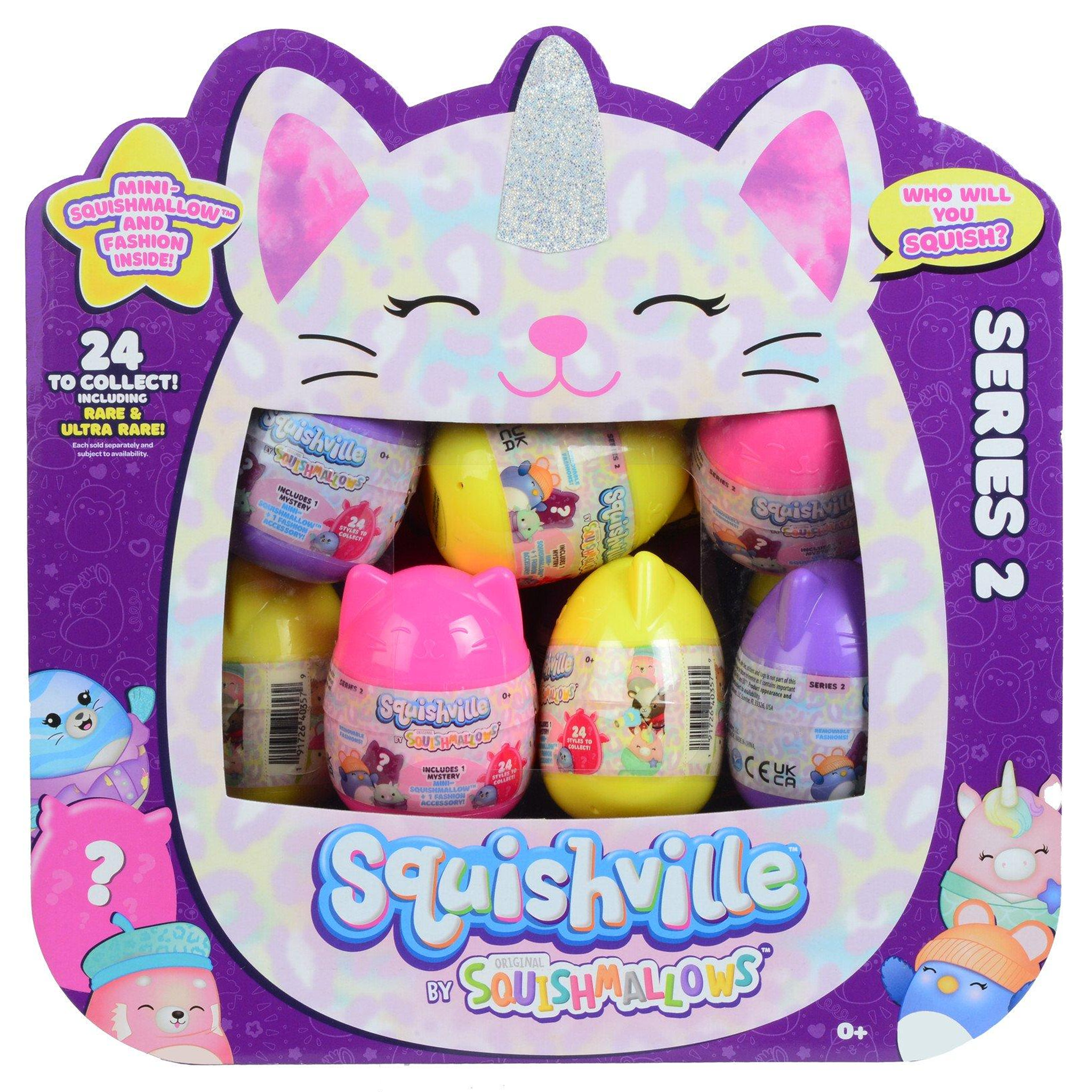 Squishmallows Squishville 2 Inch Mystery Plush Toy Capsule - Cute Collectible Mini Plushies for Kids, Perfect for Surprise Gifts, Party Favors & Travel Companions