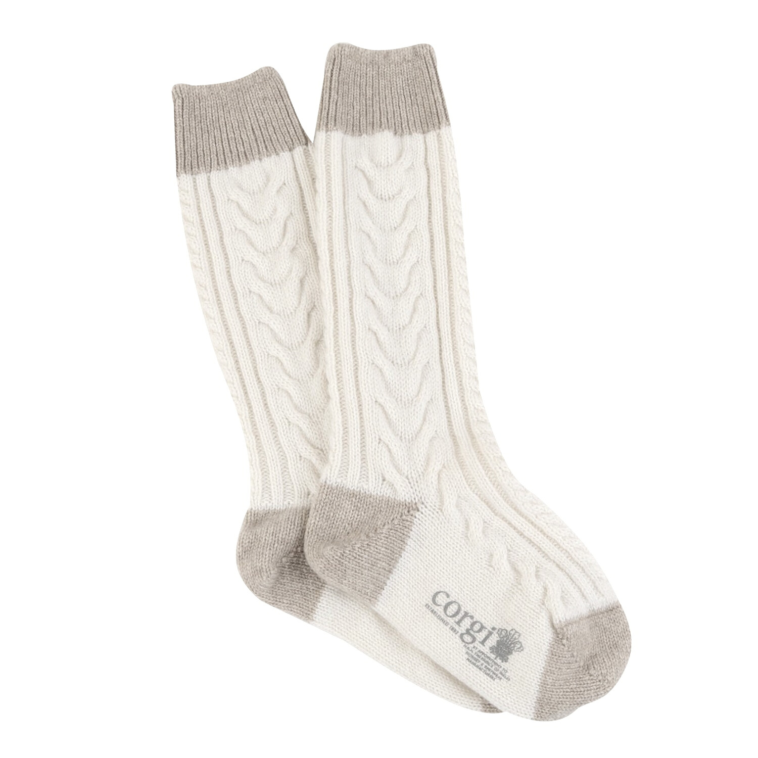 Handmade Women's Cable Knit Pure Cashmere Socks - Soft Winter Warm Socks for Home, Office & Travel Comfort