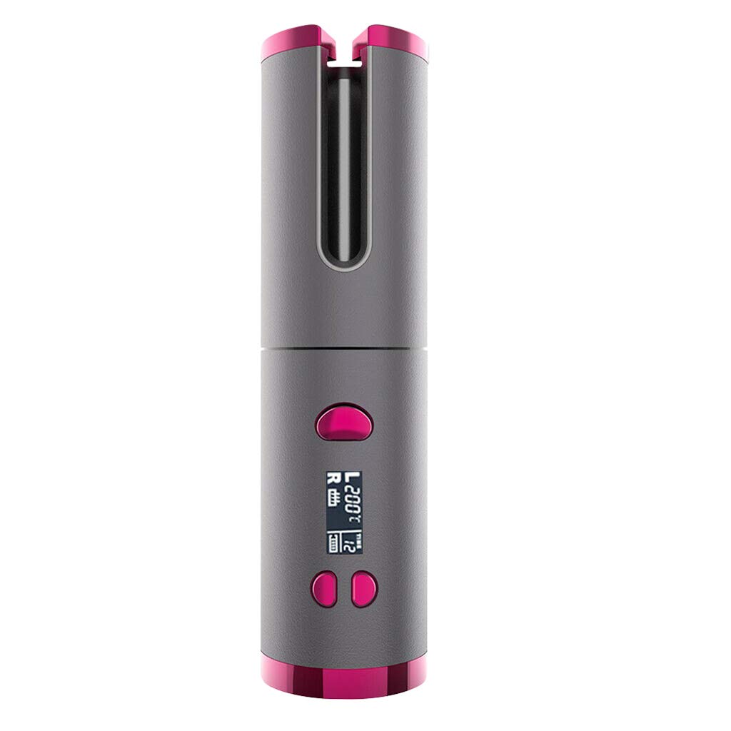 HELYZQ USB Rechargeable Hair Waver Curler - Auto Rotating Hair Styling Tool with LCD Display for Beach Waves & Curls | Perfect for Travel, Home Use & Salon Styling