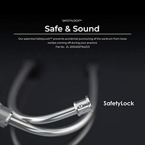 MDF MD One Epoch Lightweight Titanium Stethoscope for Adults - Black Tube & Silver Chestpiece Headset (MDF777T11) | Ideal for Medical Professionals, Nurses & Students in Clinical Settings