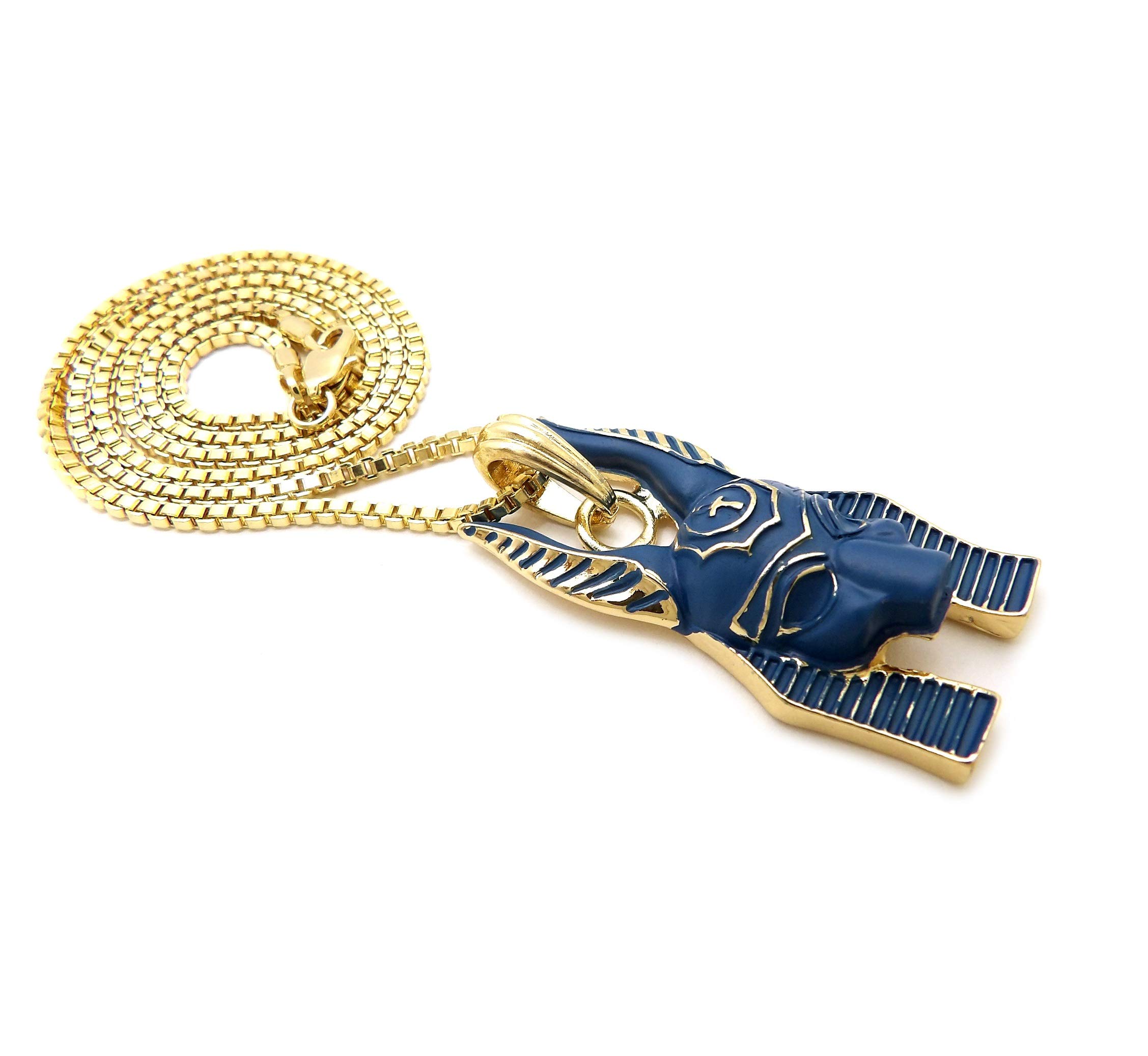 Anubis Pendant Necklace - Gold/Silver Cuban Chain for Men & Women