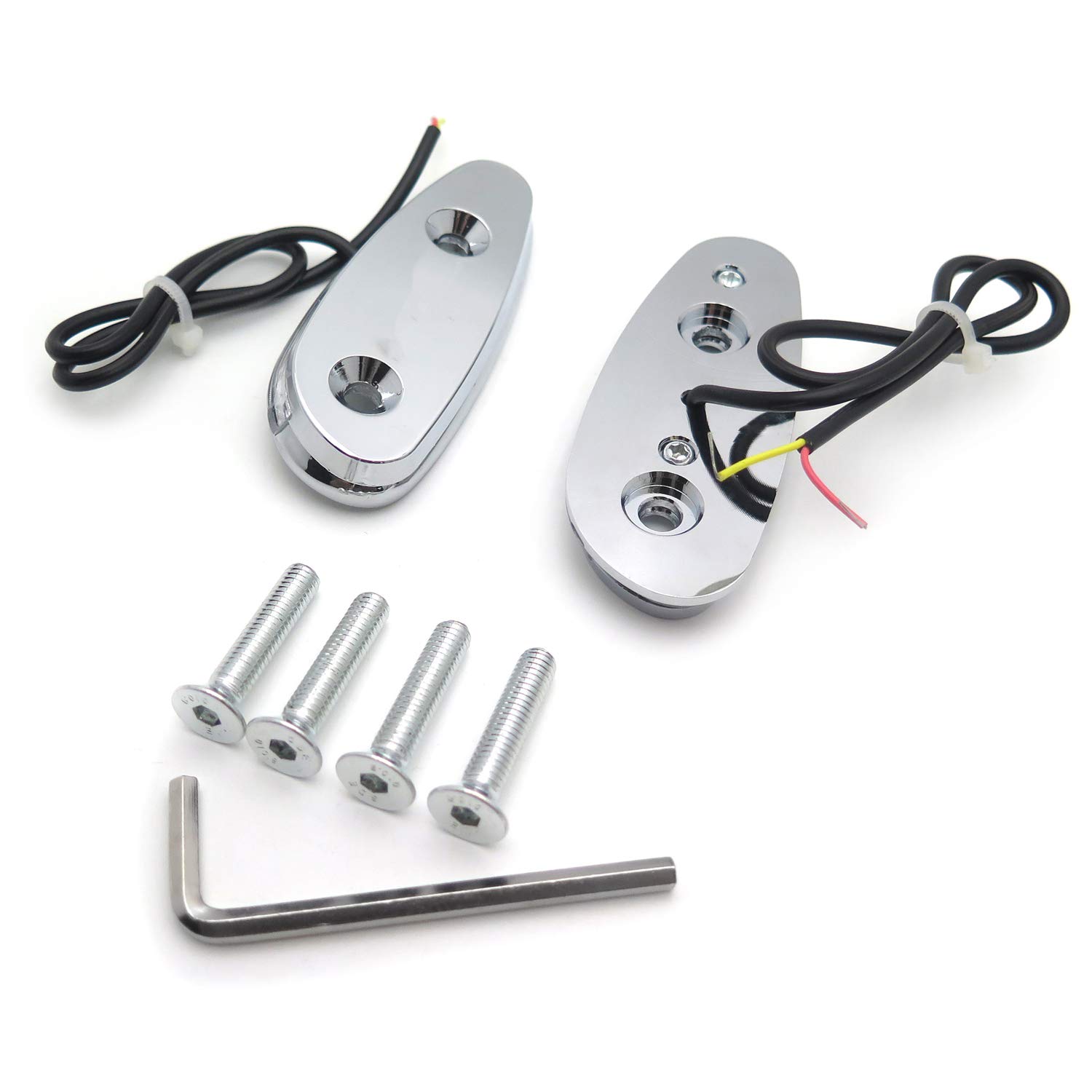 LED Signal Mirror Block Off Plate - Chrome for Suzuki GSXR 600 750 (2001-2005) | No Logo Design | P/N MT222-009A | Motorcycle Accessory for Street & Track Racing