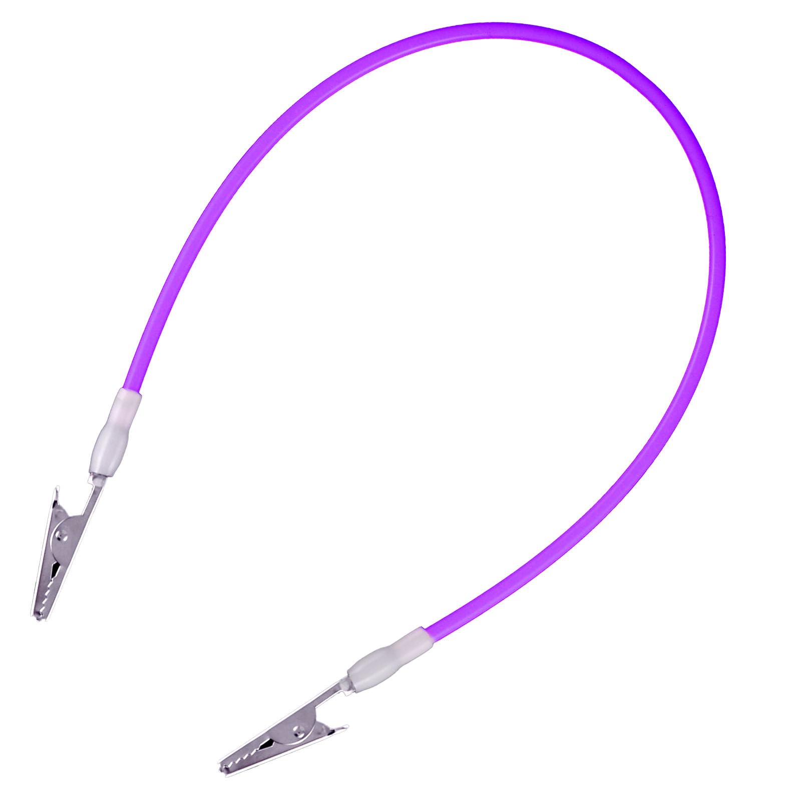 1Pcs Autoclavable Dental Flexible Medical Grade Silicone Bib Clips with Stainless Steel Alligator Clamp - Individually Wrapped Napkin Holders, Extra Wide Neck Band (Neon Violet) - Perfect for Dental Clinics, Salons & Medical Facilities