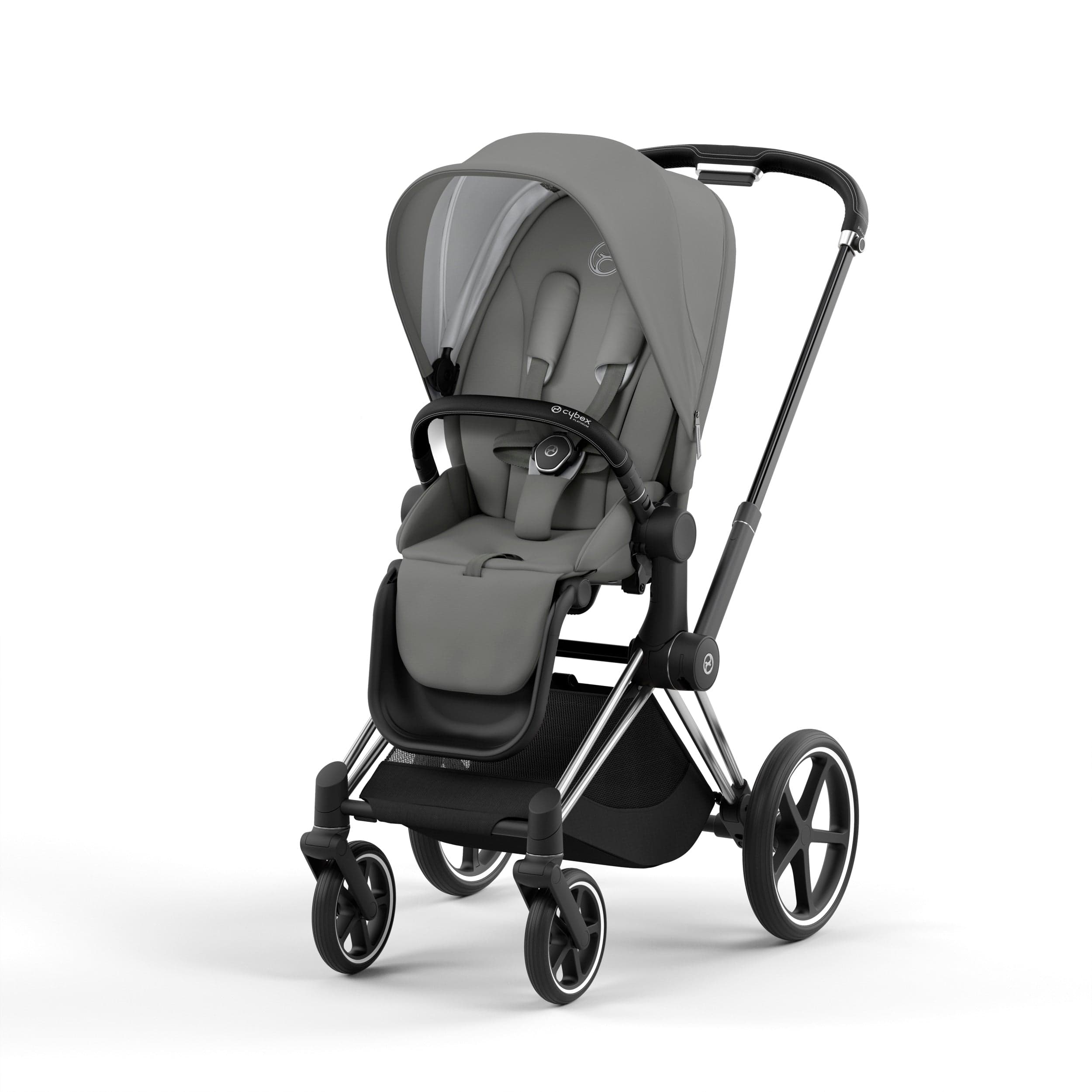 Cybex Priam 4 Complete Stroller - Chrome/Black Luxury Baby Stroller with All-Wheel Suspension | Perfect for Urban Walking, Travel & Everyday Use