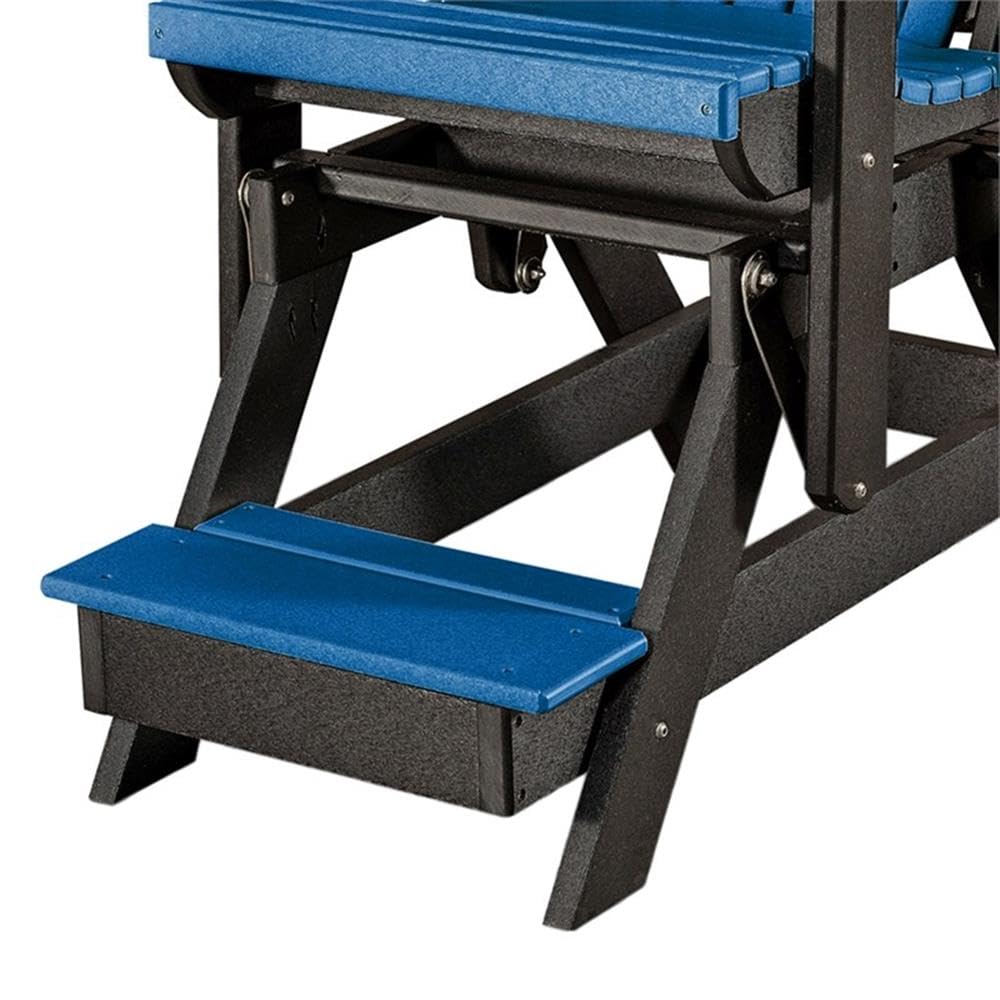 American Classic Balcony Height Table Double Glider - Blue on Black Patio Furniture for Outdoor Relaxation & Small Space Dining
