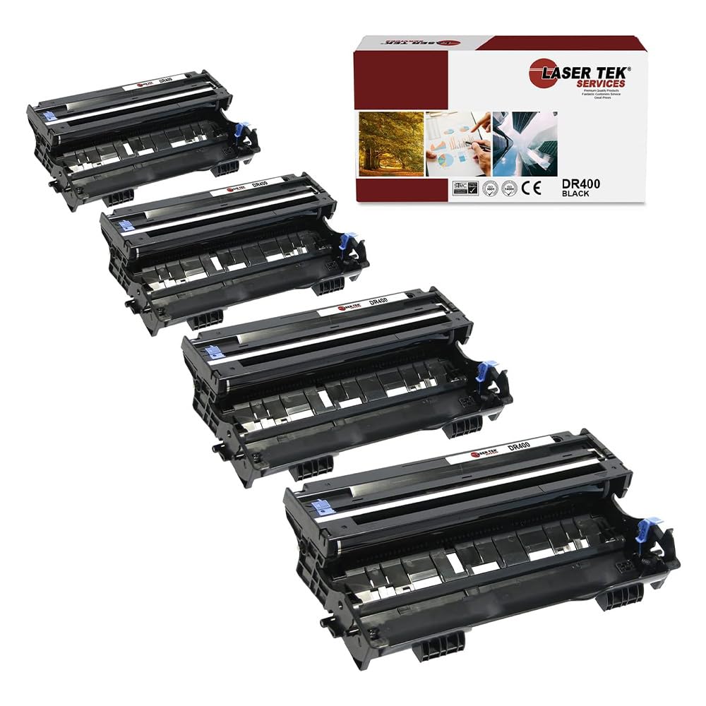Brother DR-400 DR400 Compatible Drum Unit Replacement (4 Pack, Black) - Works with Brother 1030 1230 1240, DCP120, MFC1260 1270 Printers - 20,000 Page Yield - Perfect for Office & Home Printing Needs