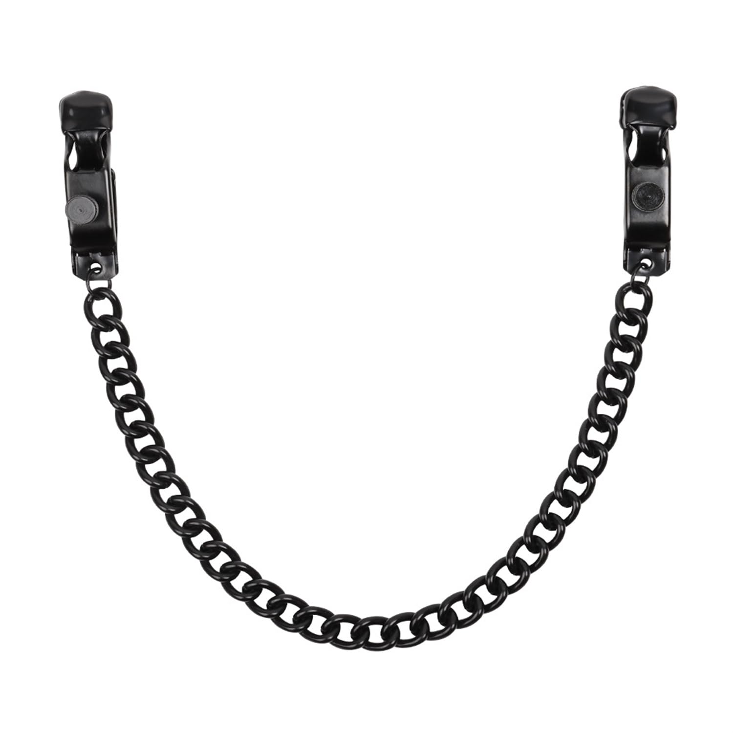 Adjustable Non-Piercing Nipple Chains with Necklace - Metal Clips & Weight Pendant Body Jewelry for Women (Black Gothic Style) - Perfect for BDSM, Fetish Parties, Cosplay and Sensual Fashion