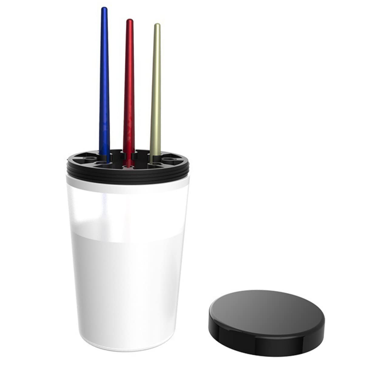 2-Pack Plastic Paint Brush Cleaner Cup - Portable Multi-Functional Artist Brush Washer & Nail Pen Rinser for Makeup Brushes, Nail Art Tools, Watercolor & Oil Painting Supplies - Perfect for Artists, Makeup Artists & Nail Technicians