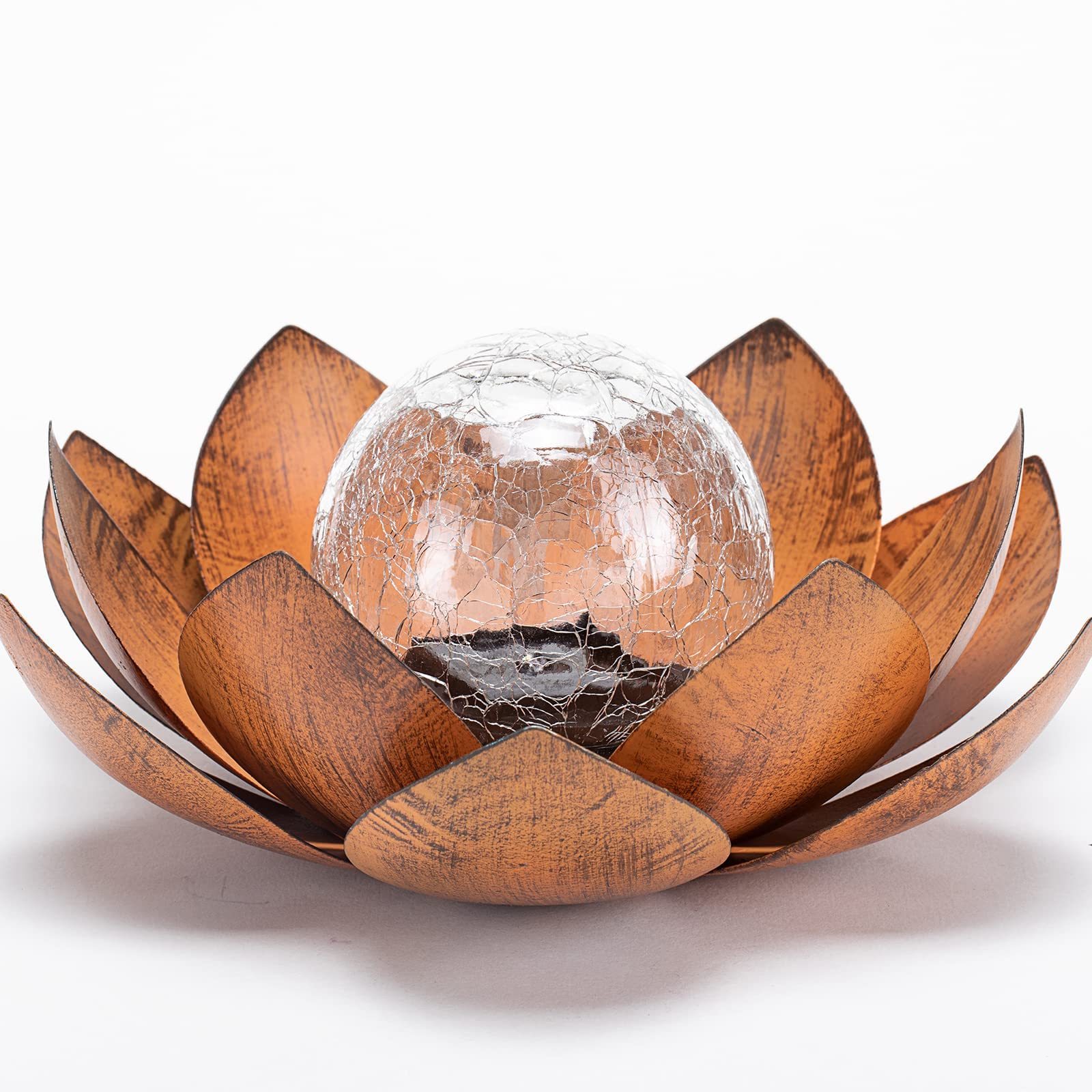 Solar Powered Metal Lotus Flower LED Outdoor Lights - Waterproof Garden Decor for Pathway, Lawn, Patio & Yard - Perfect Gift for Women & Mom - Ideal for Garden Parties, Wedding Decor & Landscape Lighting