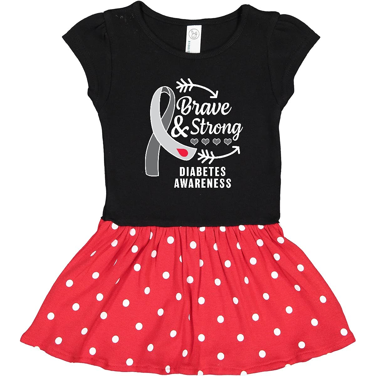 Inktastic Brave and Strong Toddler Dress for Diabetes Awareness - Cute Kids Outfit for Support Events, Fundraisers & Daily Wear