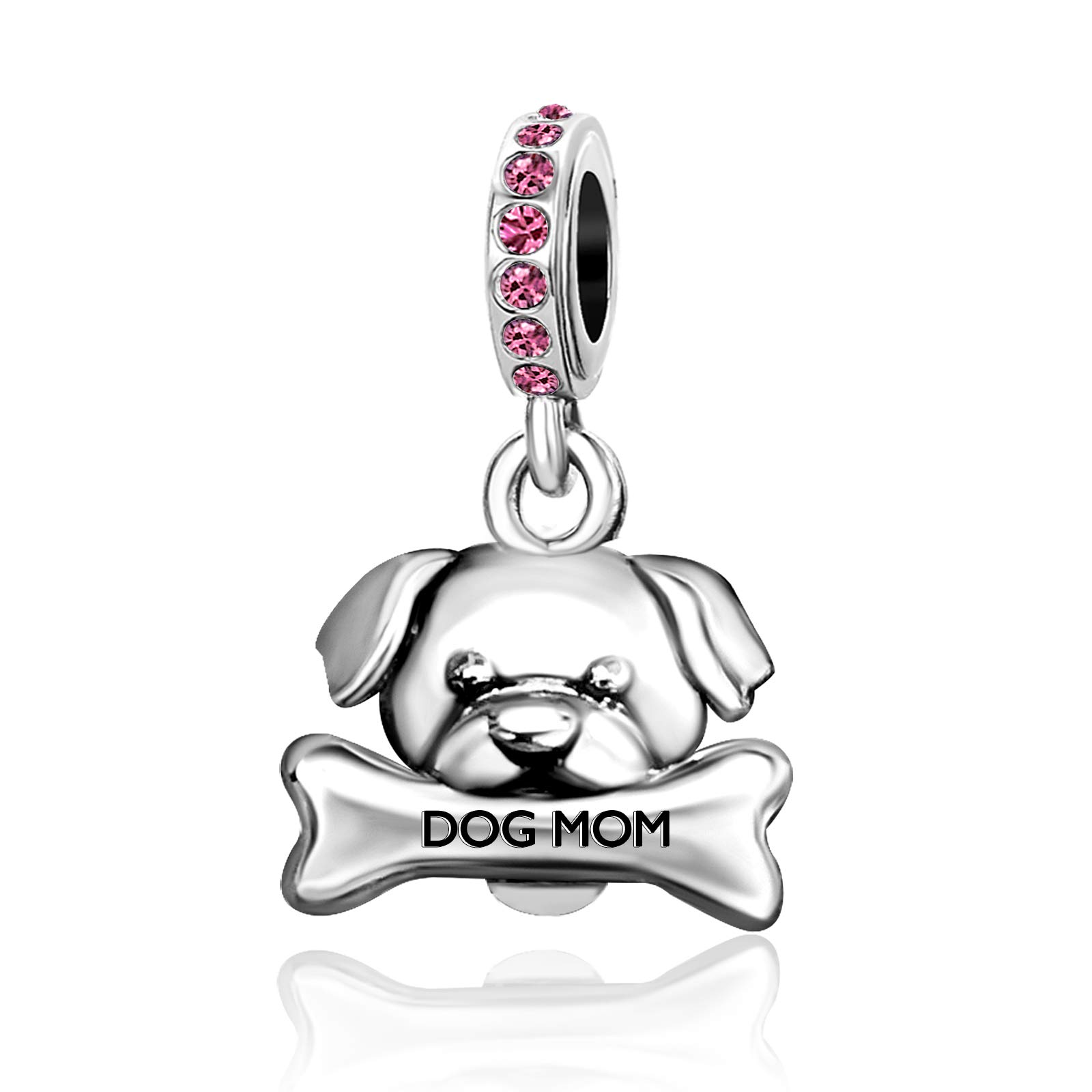 JMQ Jewelry Dog Bone Paw Charm - Lucky Birthstone Crystal Dangle Beads for Women's Bracelets | Perfect Gift for Mom, Wife, Sister, Grandma & Dog Lovers | Birthday, Mother's Day & Pet-Themed Jewelry