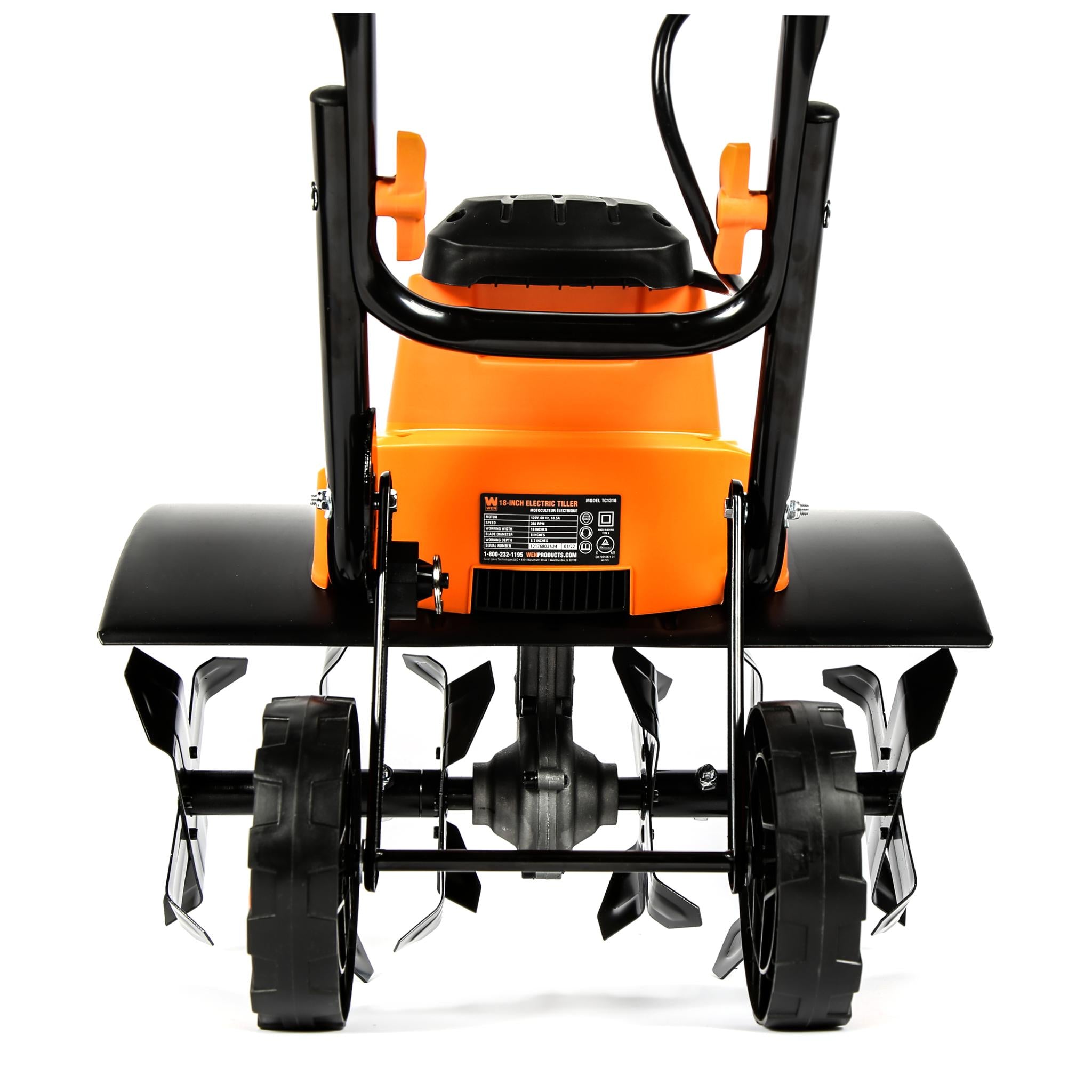 WEN TC1318 13.5 Amp 18 Inch Electric Tiller and Cultivator - Powerful Garden Soil Cultivator for Home Landscaping & Vegetable Gardens