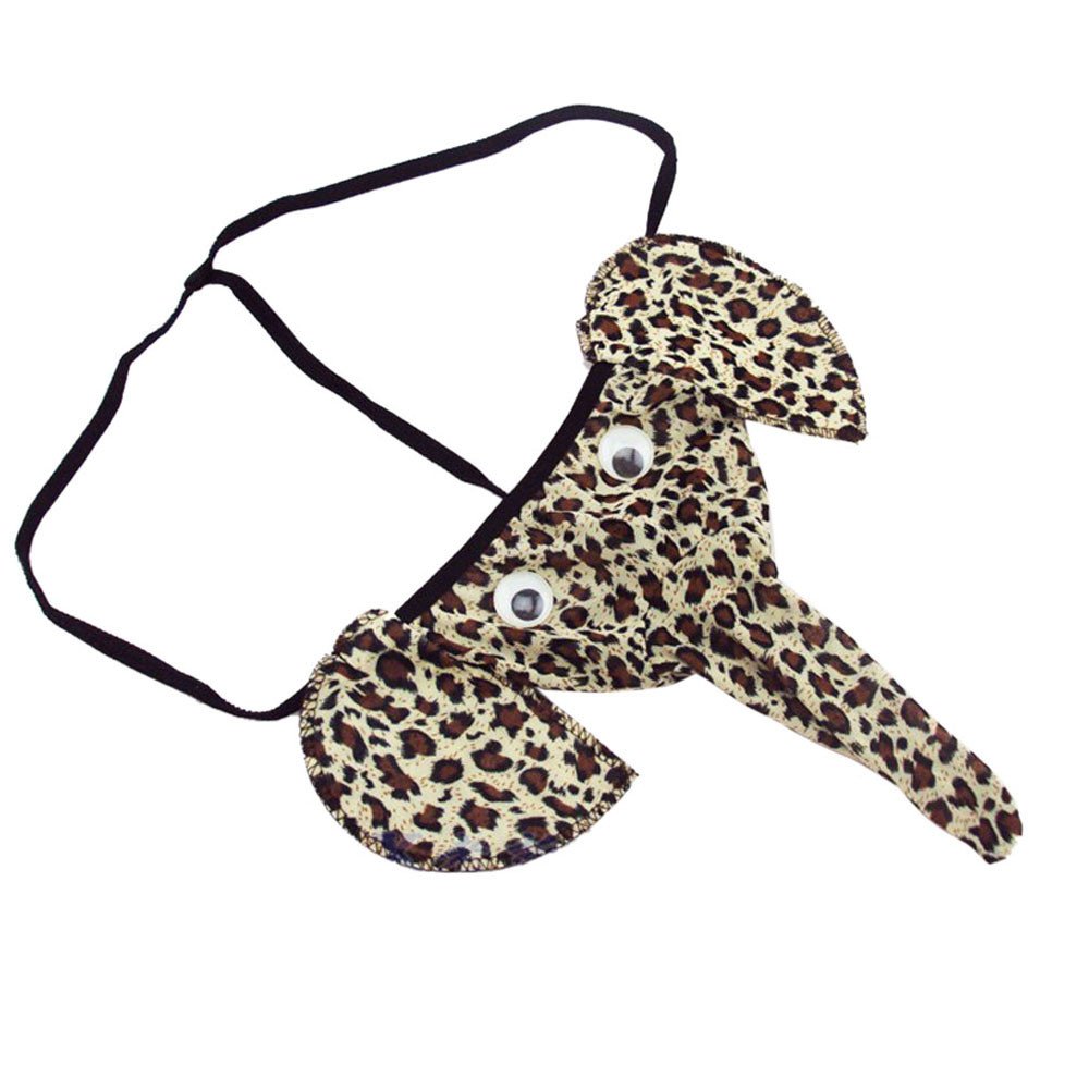 Men's Sexy Elephant Print Thong Underwear - Elastic Bulge Pouch for Comfort & Style - Perfect for Lingerie, Swimwear, and Intimate Moments