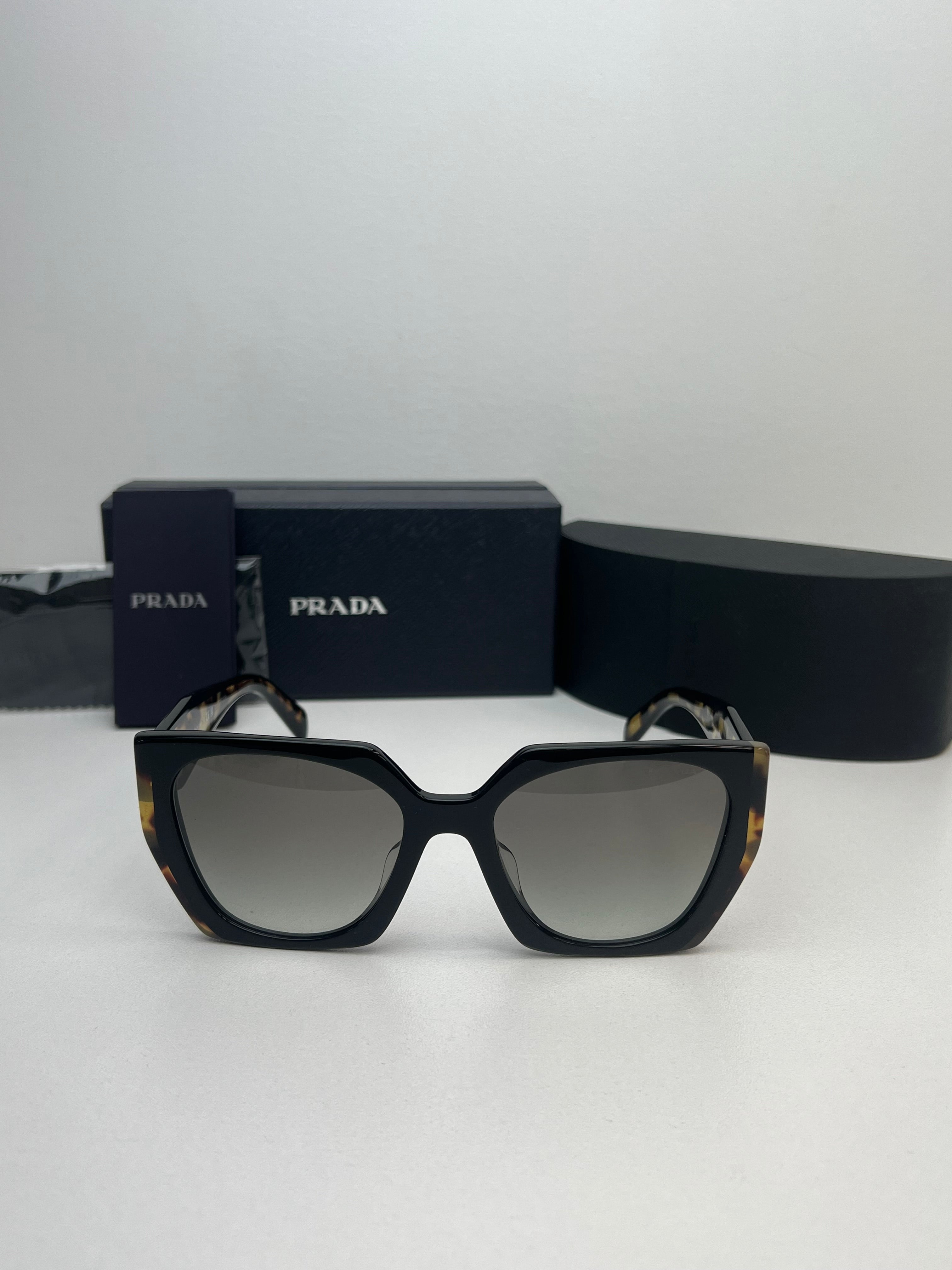 Prada PR15WSF Black Havana Sunglasses for Women - Luxury Designer Shades for Fashion & UV Protection - Perfect for Beach, Driving & Outdoor Activities