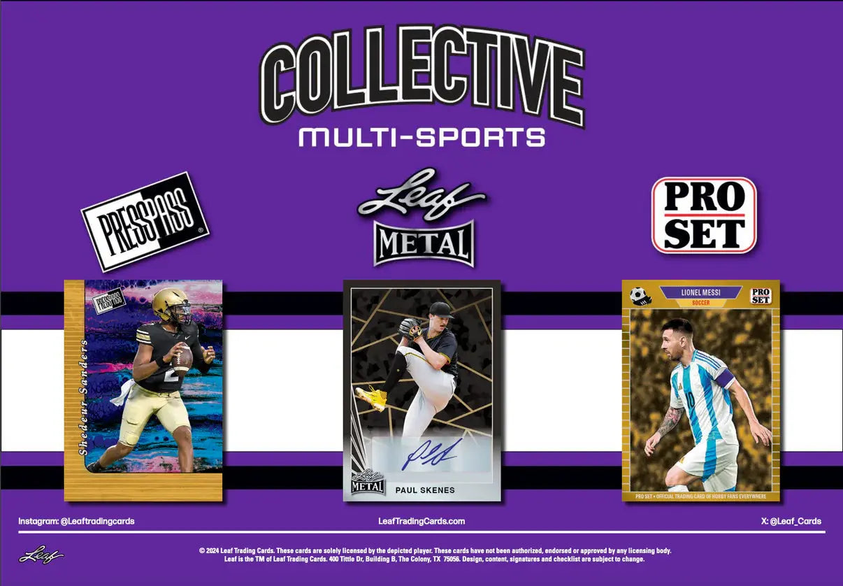 2024 Leaf Collective Multi Sport Trading Cards - Rare Collectible Sports Cards for Baseball, Football & Basketball - Perfect for Collectors, Investors & Fantasy Sports Fans