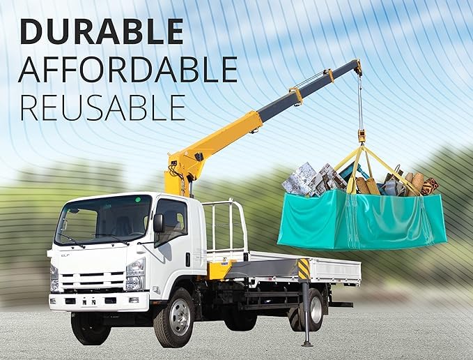 **Skywin Heavy Duty Dumpster Bags - 5 Pack Reusable Yard Waste Bags, Foldable Trash Container for Renovations & Yard Cleanup - Holds Up to 3,500 lbs - Perfect for Home Improvement, Landscaping & Construction Debris**