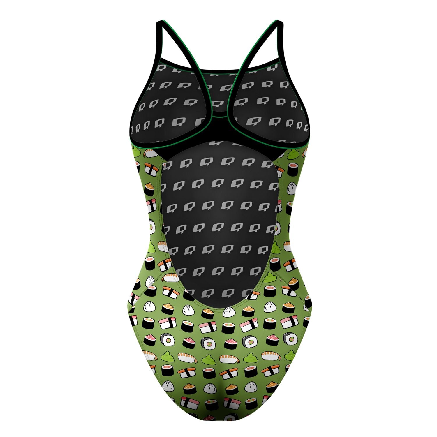 Sexy Sushi Print Skinny Strap Swimsuit for Women - Trendy One Piece Bathing Suit for Beach, Pool & Summer Vacation