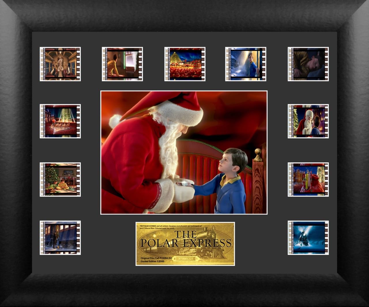 Polar Express S1-11” x 13” Mini Montage Presentation - 10 Authentic 35mm Film Clips - Limited Edition Officially Licensed Collectible for Movie Fans & Home Decor | Perfect for Christmas Gifts, Film Memorabilia Displays & Holiday Decorations