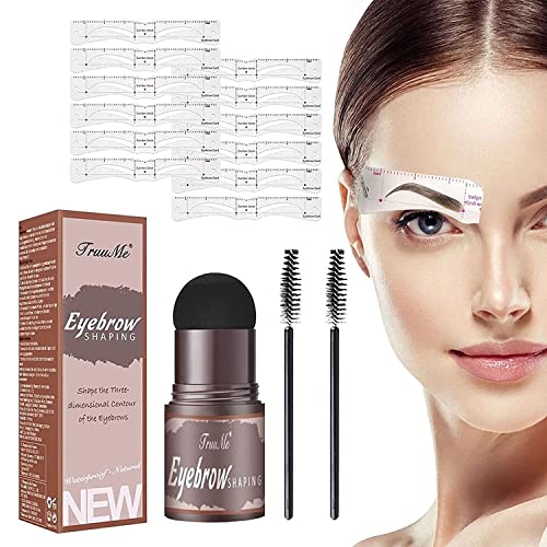 Eyebrow Stamp Kit - Perfectly Shaped Brows in Seconds | Easy DIY Eyebrow Stencil & Powder Set for Natural or Bold Looks | Great for Beginners, Travel, and Everyday Makeup