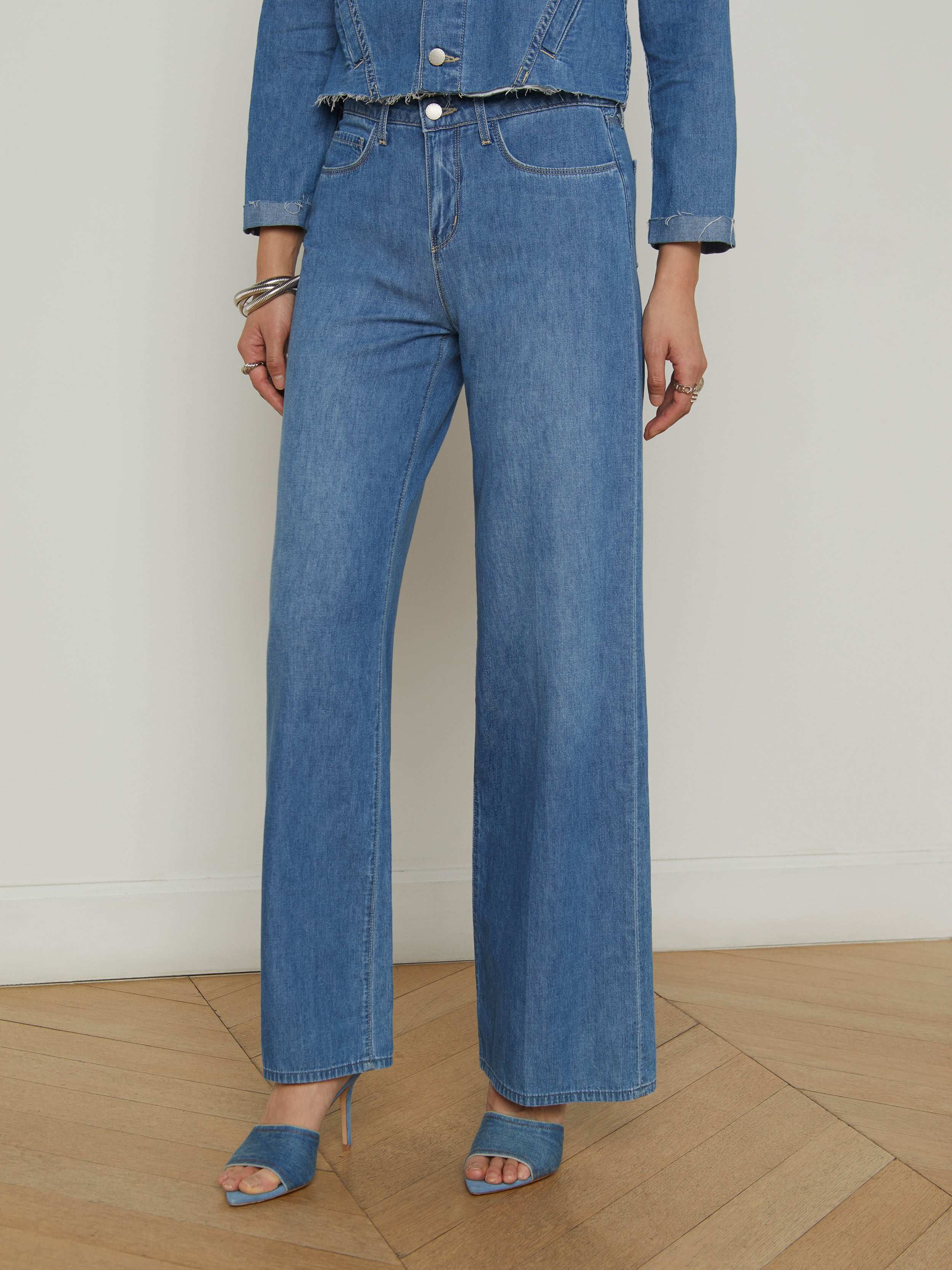 Alicent High Waist Wide Leg Jeans for Women - Comfortable Stretch Denim Pants - Perfect for Casual Wear, Office & Weekend Outings