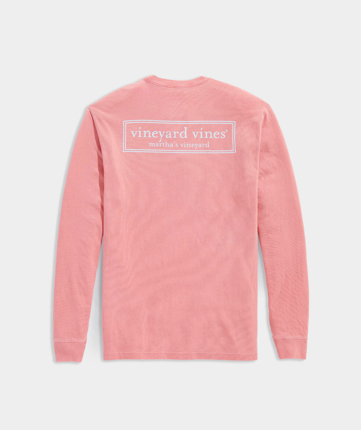 Men's Vineyard Logo Box Long Sleeve Pocket T-Shirt - Comfortable Casual Wear for Outdoor Activities and Relaxation