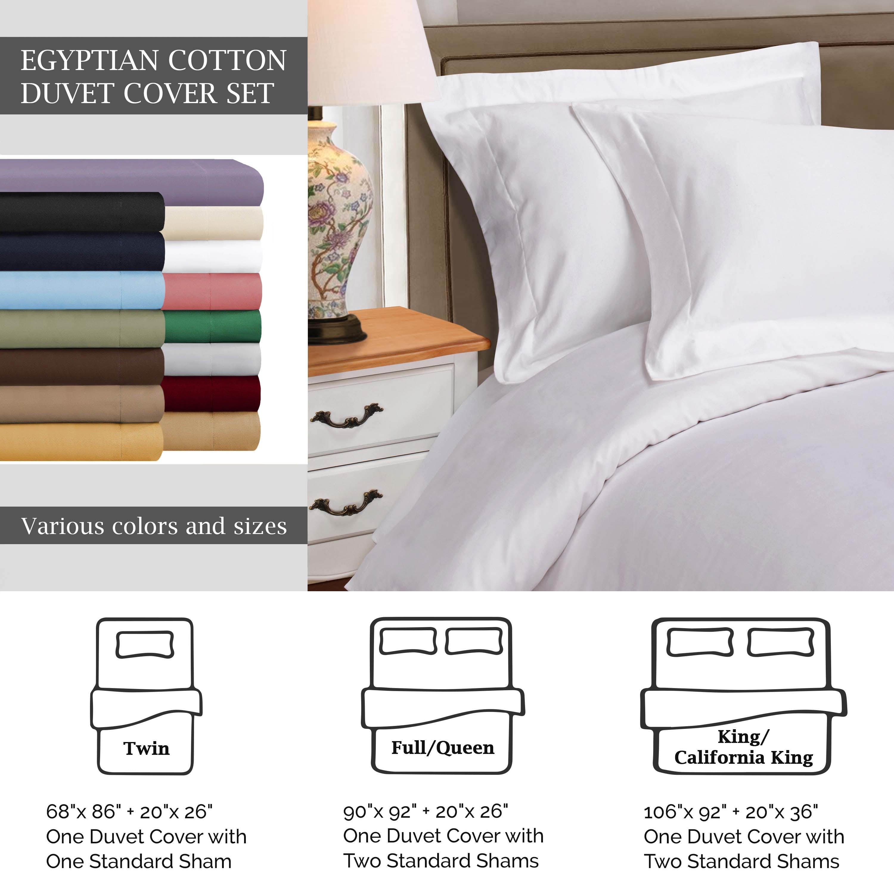 Premium Egyptian Cotton 530 Thread Count Duvet Cover Set - Ultra Soft & Breathable Bedding for Luxury Hotels & Master Bedrooms