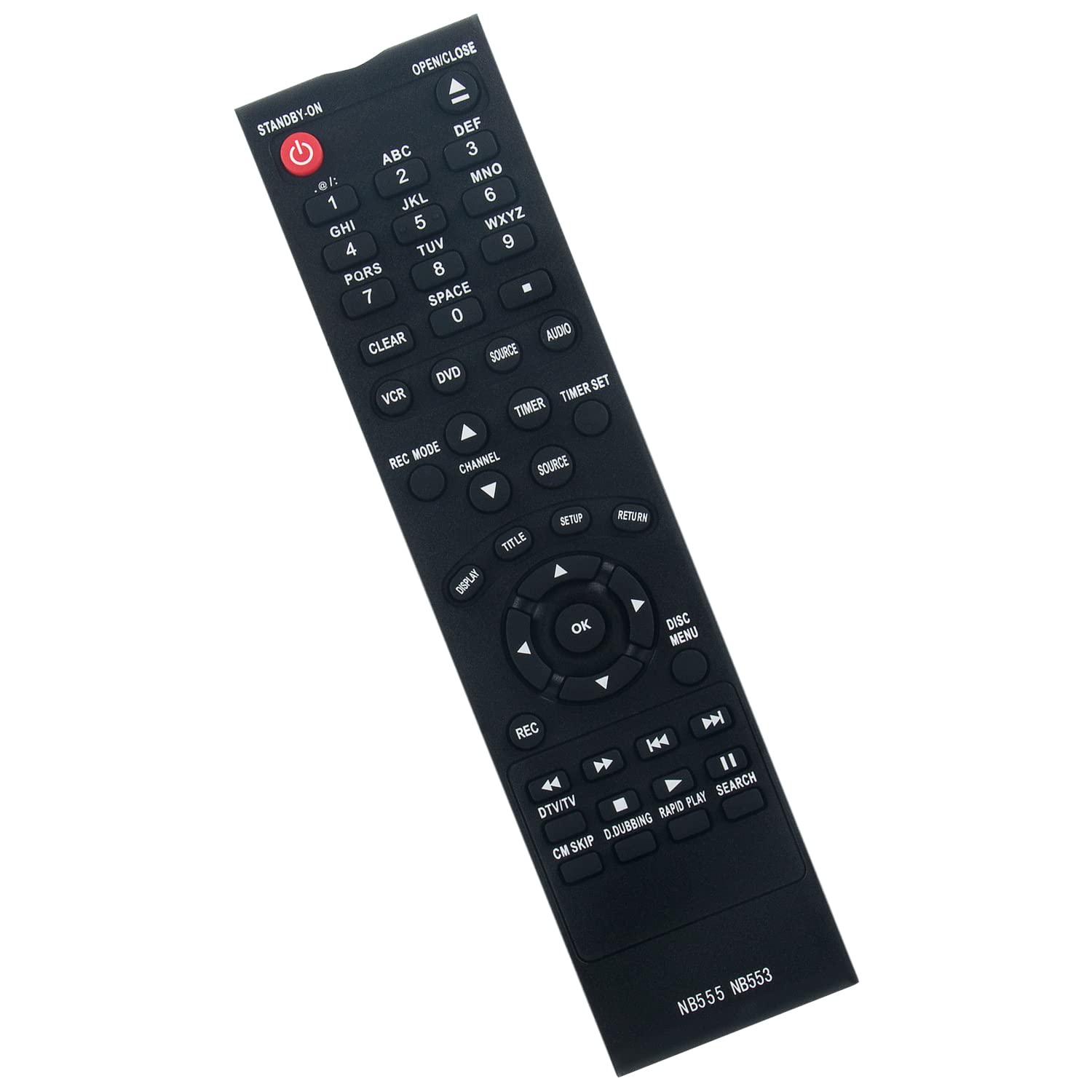 NB553 NB553UD NB555 NB555UD Replacement Remote Control for Magnavox DVR ZV450MW8 ZV450MW8A ZC352MW8 ZC350MS8 ZC352MW8B - Perfect for Home Entertainment & Digital Recording