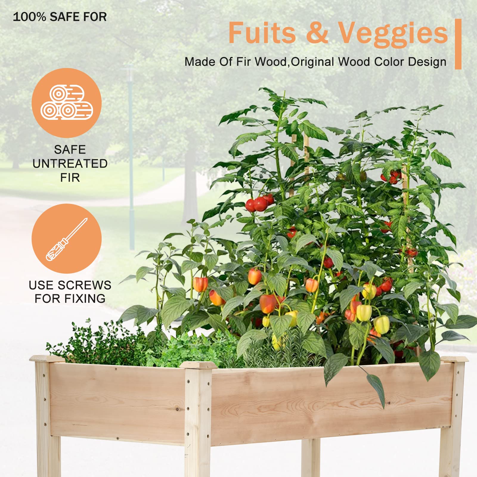 Elevated Garden Bed Kit - Large Outdoor Wooden Raised Planter Box with Legs for Vegetables, Flowers & Herbs | Deep Root Gardening, Patio, Backyard & Balcony Planting Solution