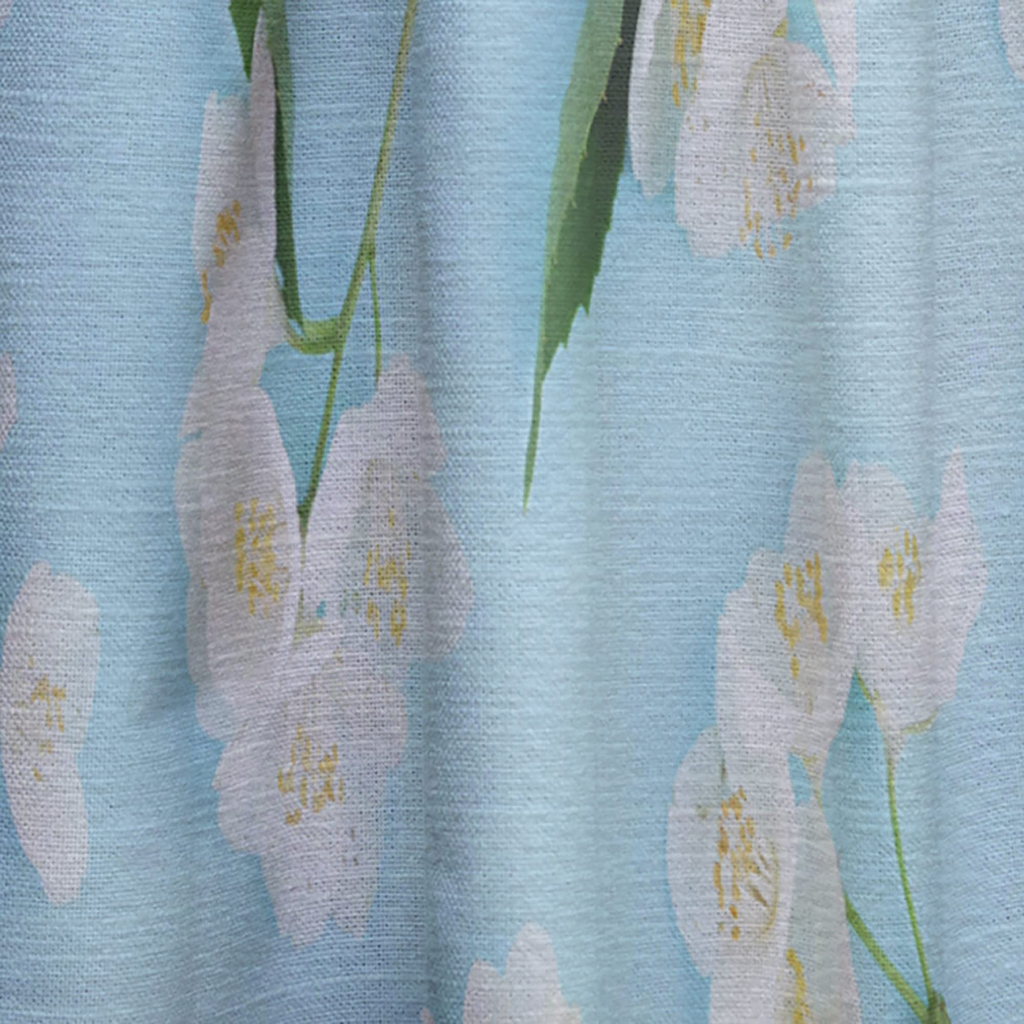 DesignQ Jasmine Floral Blue Thermal Insulated Curtains - Single Panel 52x90 Inches - Elegant Window Treatments for Bedroom & Living Room (Perfect for Home Decor, Light Blocking & Energy Saving)