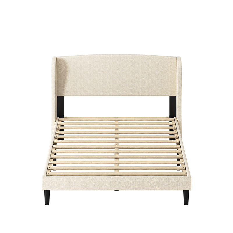 Baotist Upholstered Wingback Platform Bed Frame - Queen Size Modern Bedroom Furniture for Master Bedroom, Guest Room & Apartment