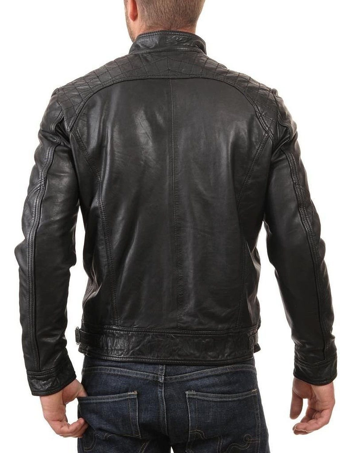 Premium Genuine Leather Biker Jacket for Men - Motorcycle Riding, Fashion Outerwear & Cool Street Style