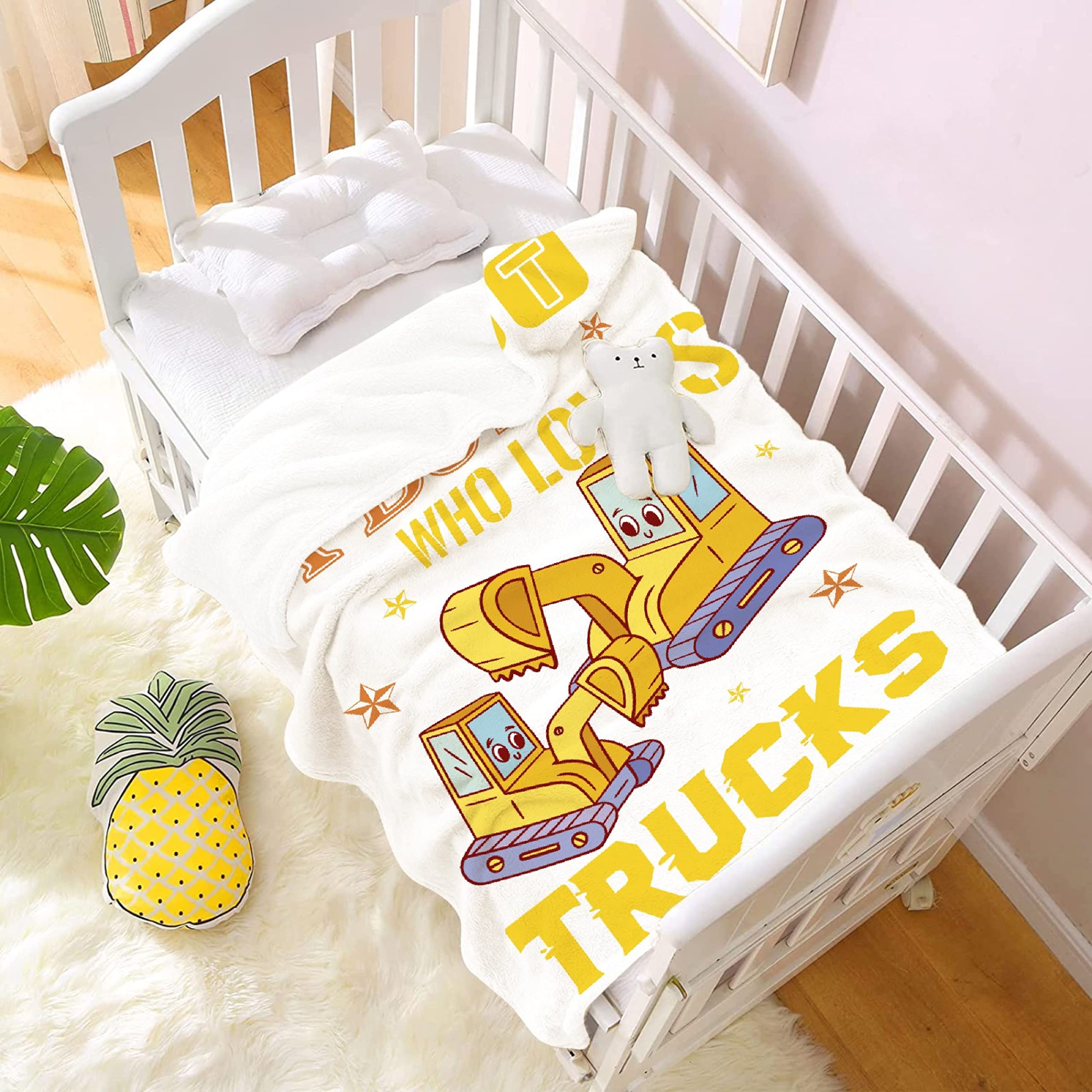 Ultra Soft Flannel Truck Blanket for Boys & Girls - 50