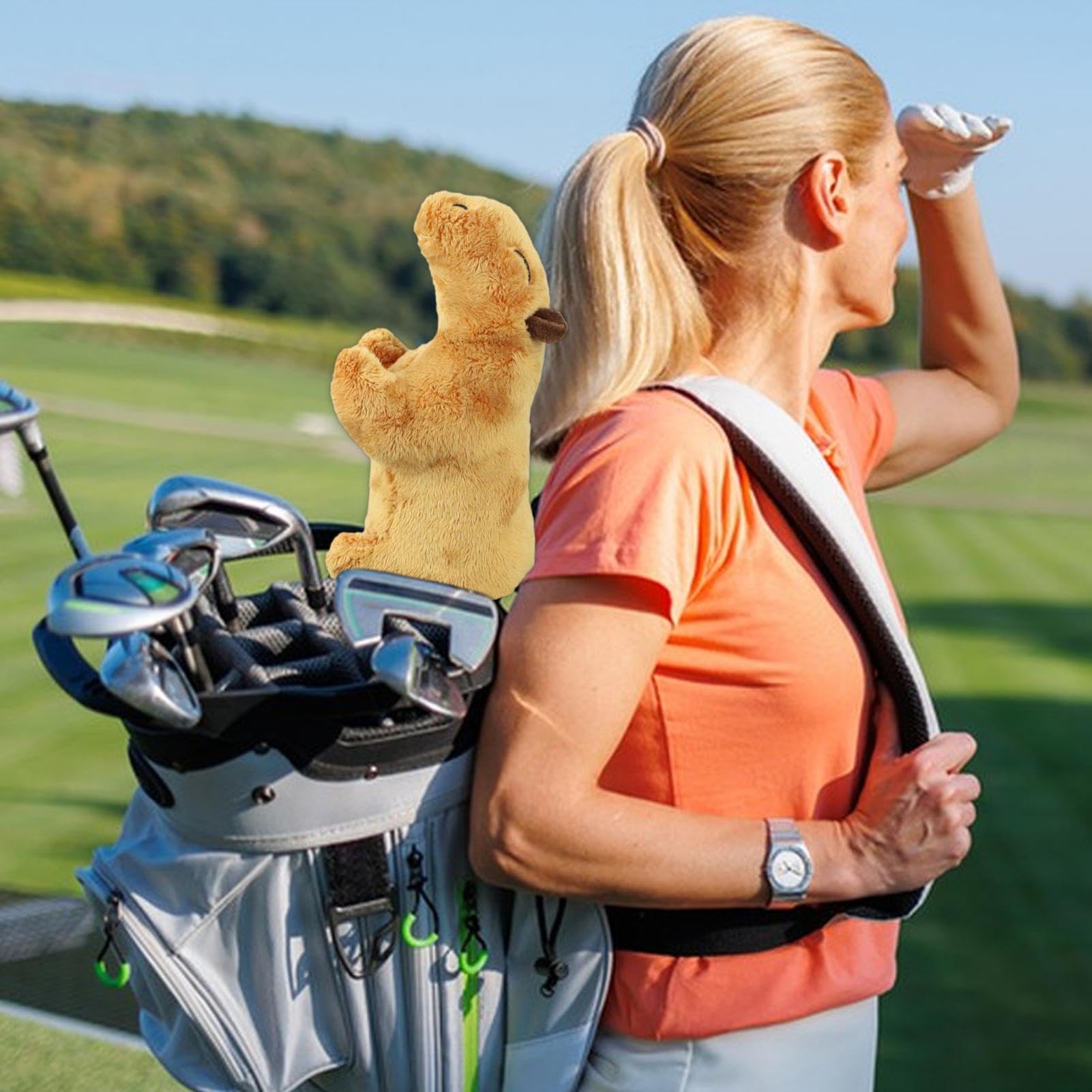 Premium Capybara Golf Head Covers - Plush Driver & Wood Club Protectors | Unique Animal-Themed Golf Accessories for Style & Protection | Perfect Gift for Golf Lovers (Home, Course, Travel Use)