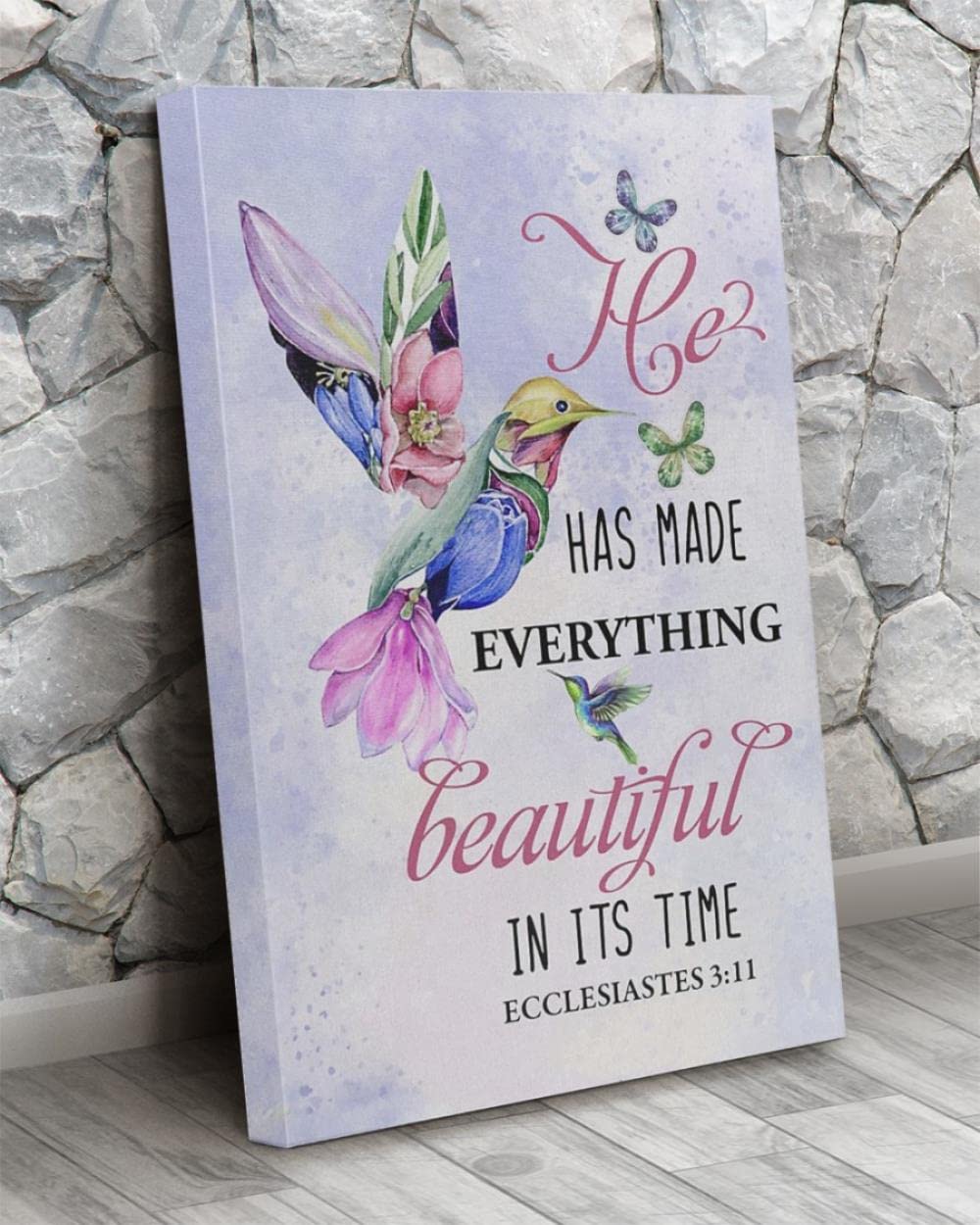 Inspiring Ecclesiastes 3:11 Christian Canvas Print - 'He Has Made Everything Beautiful In Its Time' Bible Verse Wall Art - Perfect for Home Decor, Church Gifts & Faith-Based Interior Design