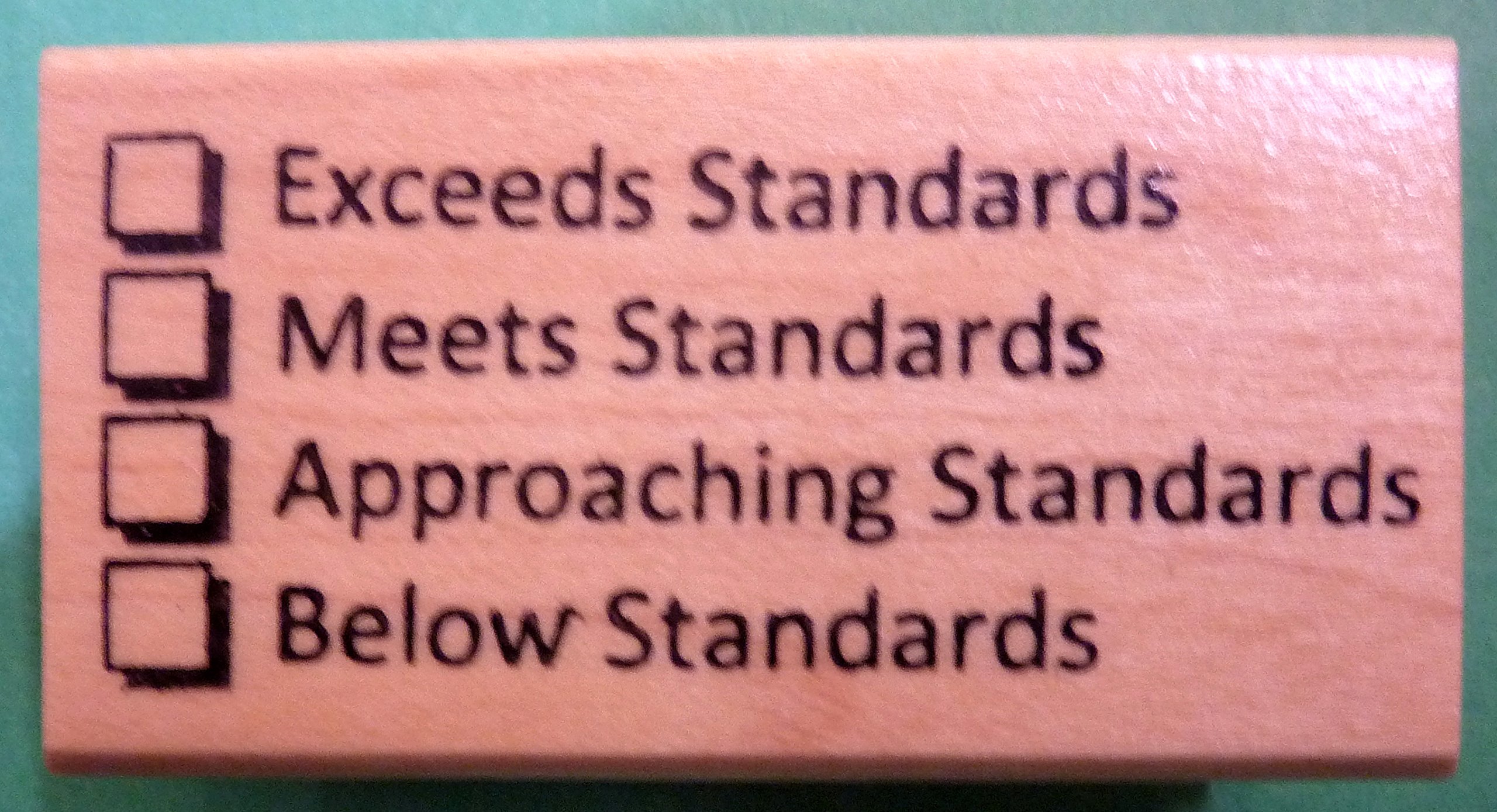 Exceeds Standards Teacher Evaluation Rubber Stamp - Custom Self-Inking Stamp for Classroom Assessments & Feedback - Perfect for Grading Papers, Progress Reports & Parent Communication