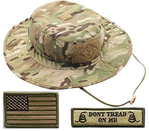 Gadsden & Culpeper Operator Boonie Hat Bundle with Military Patches - Tactical Outdoor Gear for Hunting, Airsoft & Military Enthusiasts