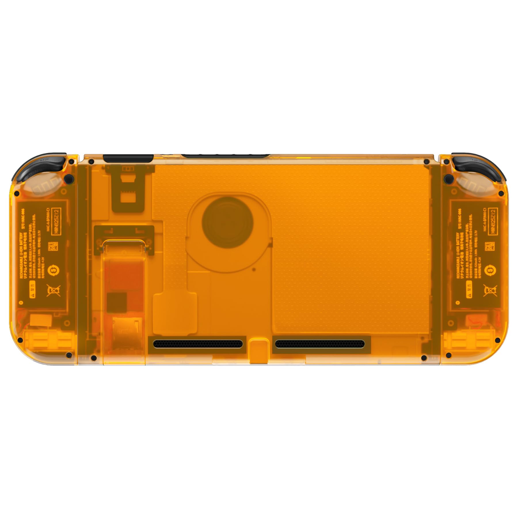 eXtremeRate DIY Replacement Shell & Buttons for Nintendo Switch - Clear Orange Back Plate & Joycon Controller Housing with Colorful Buttons (No Electronics Included) | Perfect for Switch Console Customization & Gaming Accessories