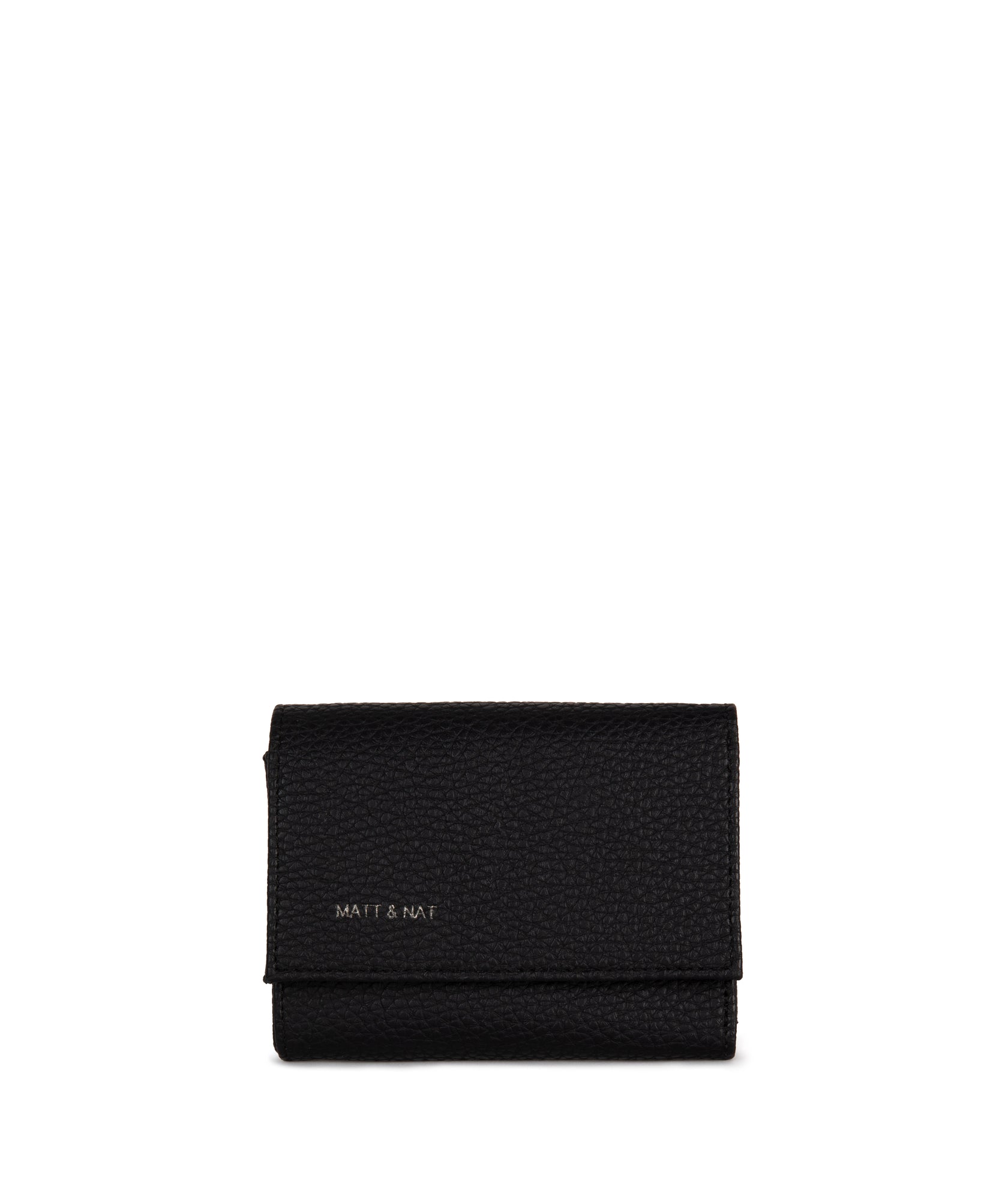 Matt & Nat Black Artin Trifold Vegan Leather Wallet for Men - Slim RFID Blocking Bifold Credit Card Holder for Everyday Use & Travel