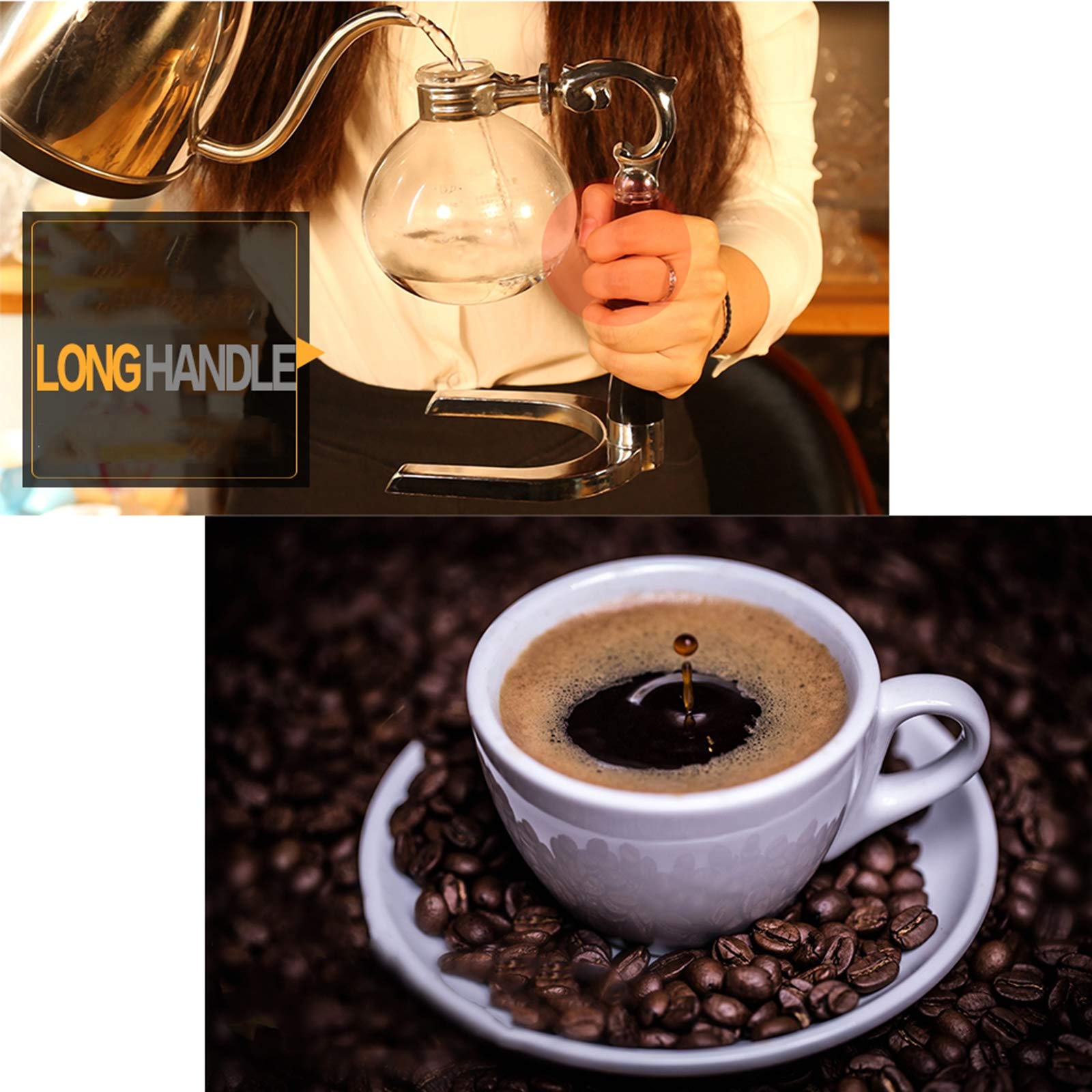Premium Siphon Coffee Maker - 2-5 Cup Glass Vacuum Coffee Brewer with Filter for Home & Cafe Use | Perfect for Pour Over Coffee, Tea Brewing & Specialty Coffee Preparation