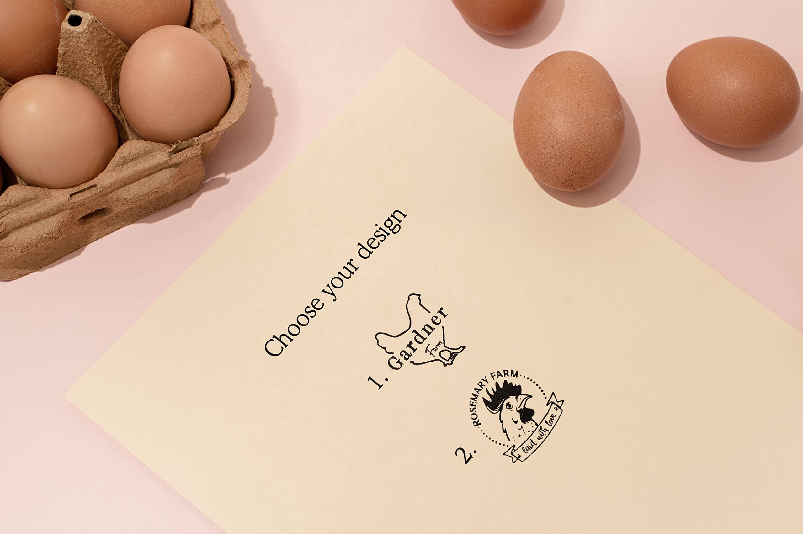 Personalized Egg Stamp for Fresh Eggs - Custom Chicken Egg Wooden Rubber Stamper with Self-Inking Black Ink | Farm & Kitchen Use | Unique Mini Logo Design for Egg Labeling & Packaging